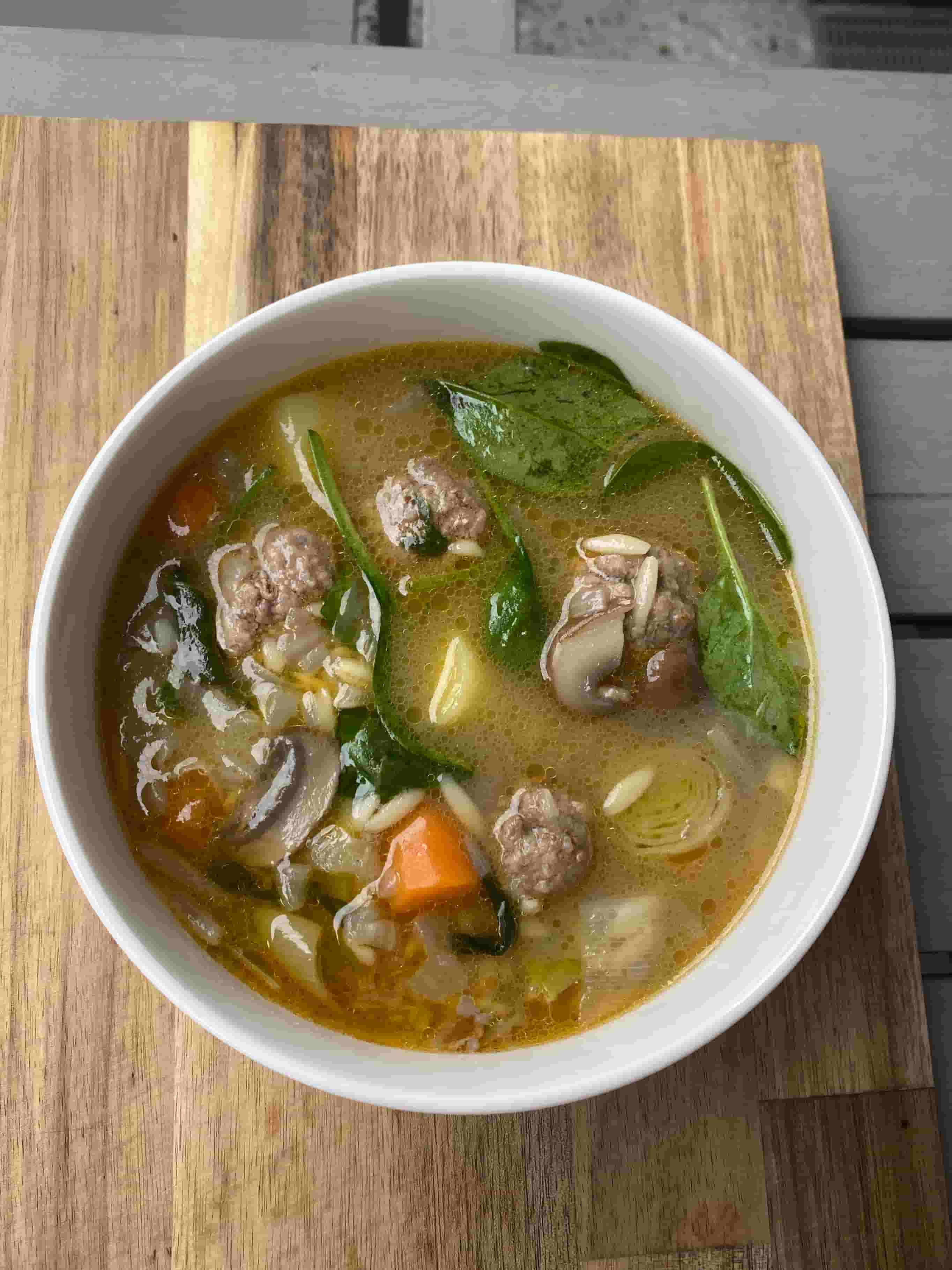 Hearty Autumn Soup with Meatballs and Coconut Milk Recipe Image