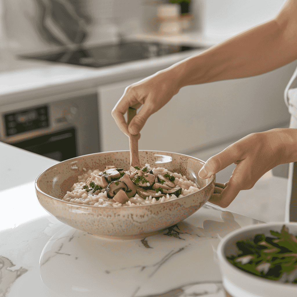 Risotto Cremoso de Champiñones Frescos: La Receta Italiana Infalible para una Delicia Gourmet Recipe Image
