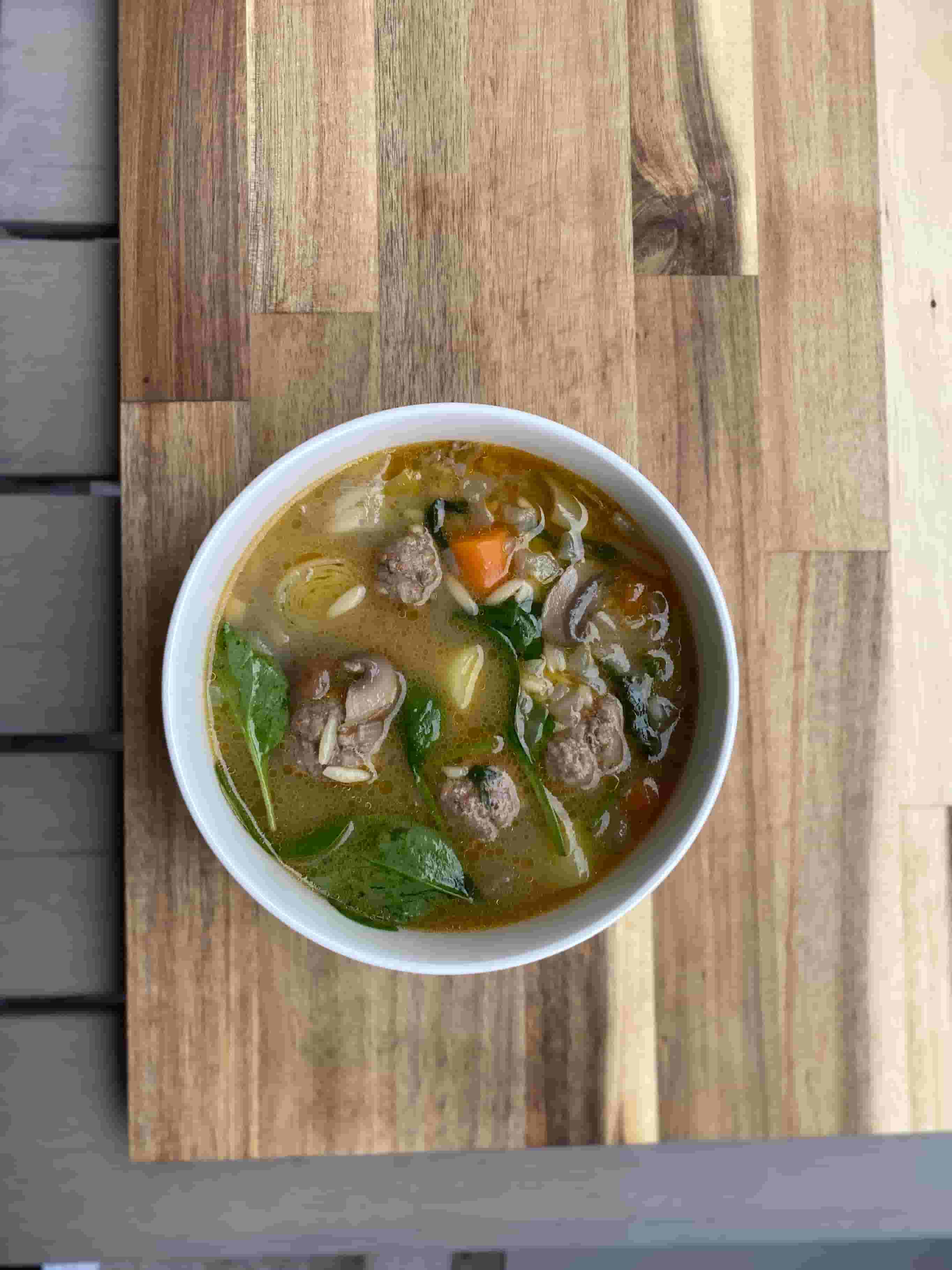 Hearty Autumn Soup with Meatballs and Coconut Milk Recipe Image