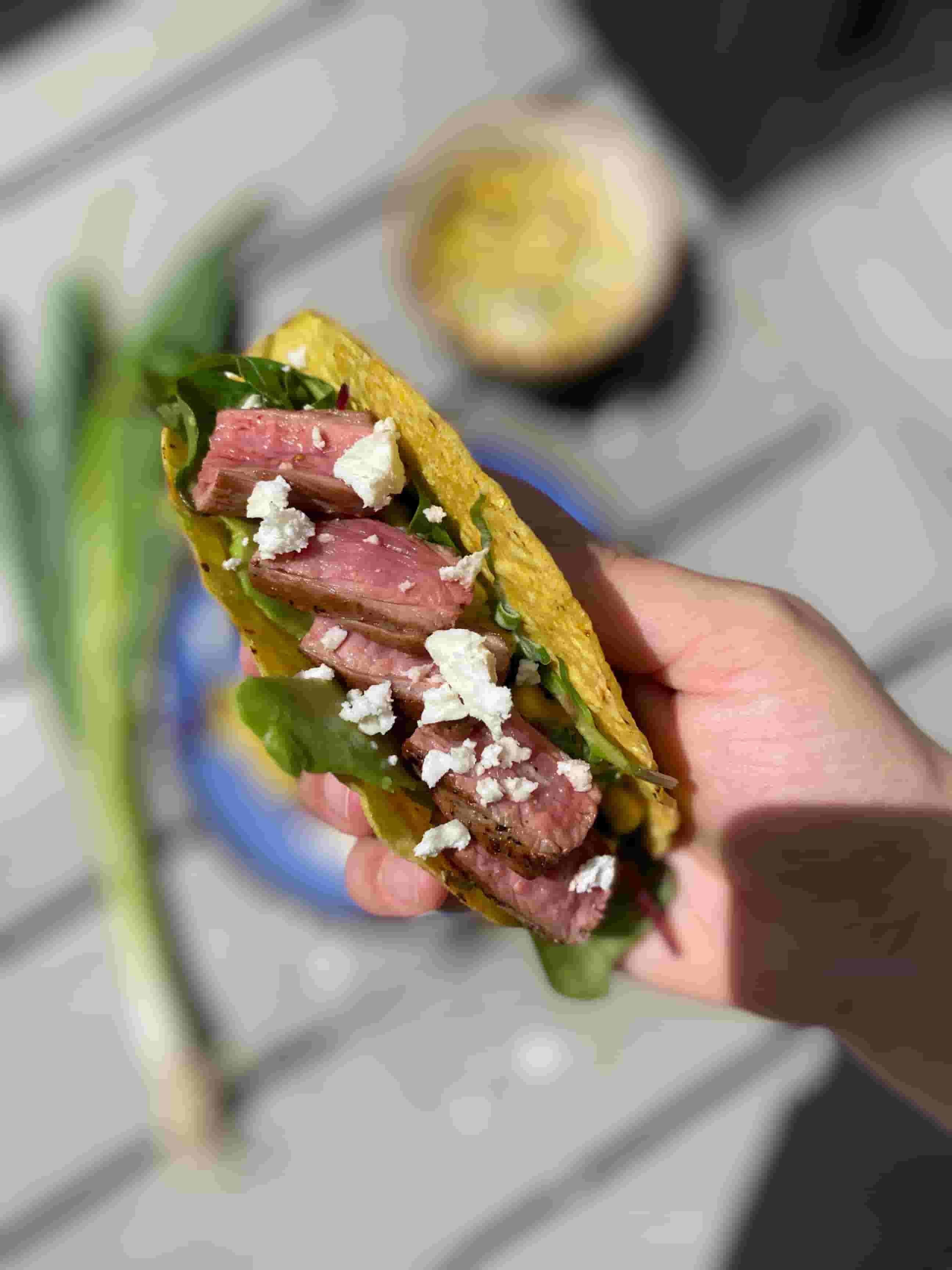 Beef Tacos with Street Corn and Avocado Recipe Image
