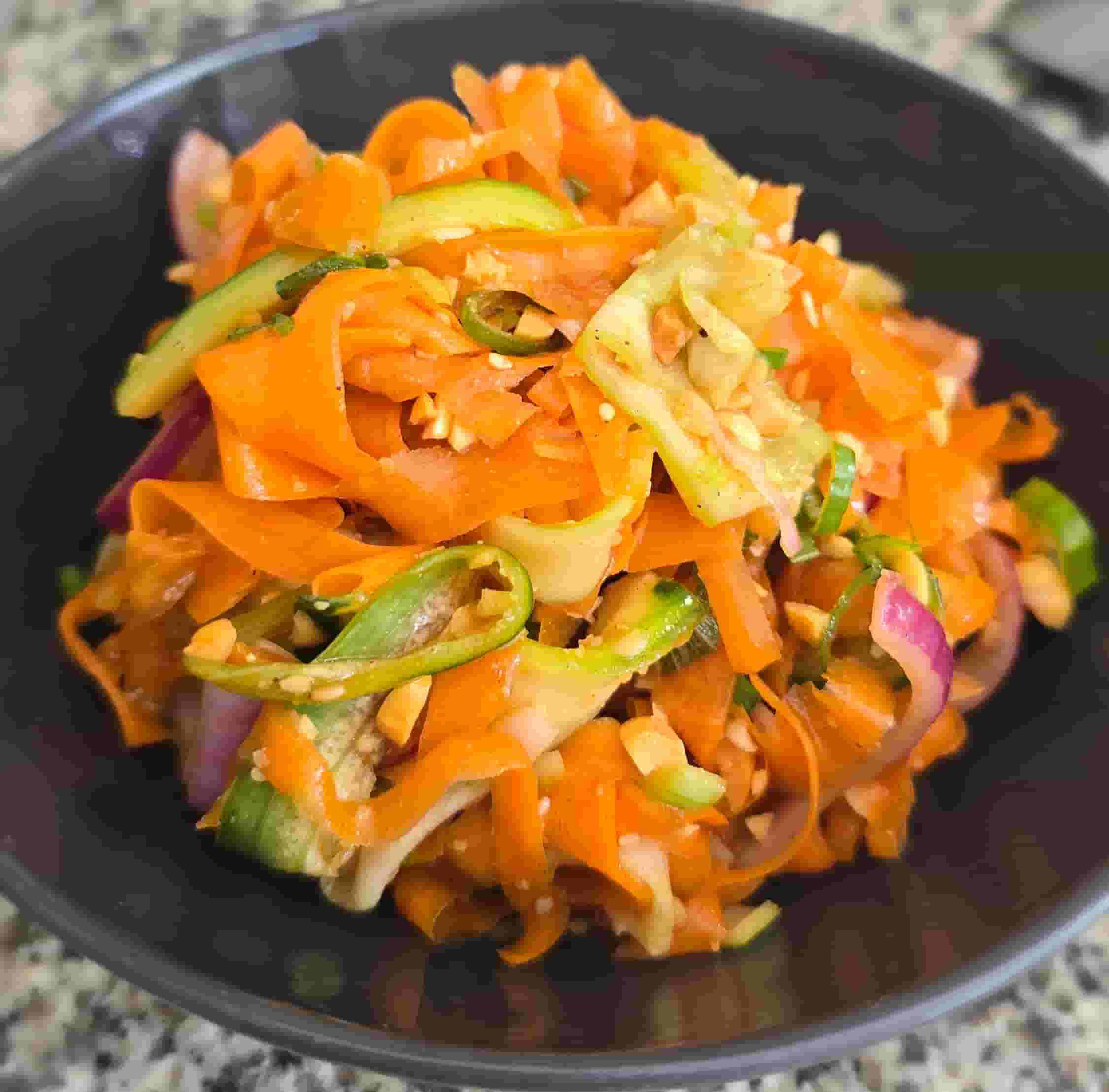 Spicy Carrot Cucumber Salad Recipe Image