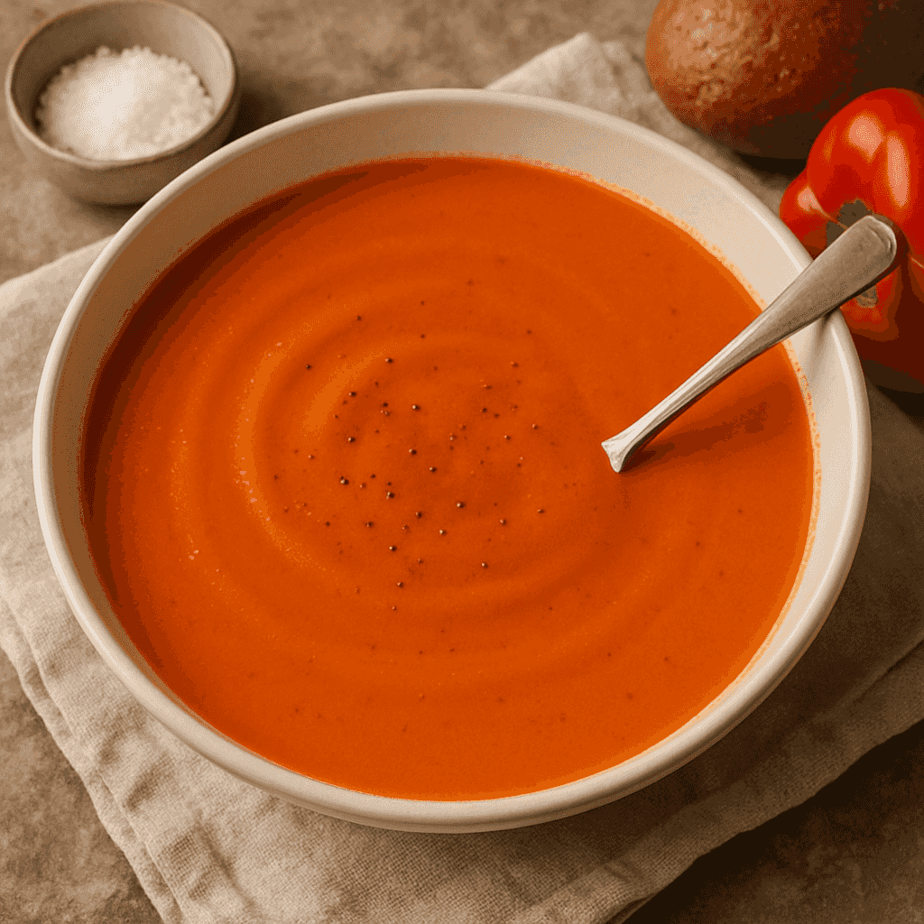 Soupe de poivrons végane Recipe Image