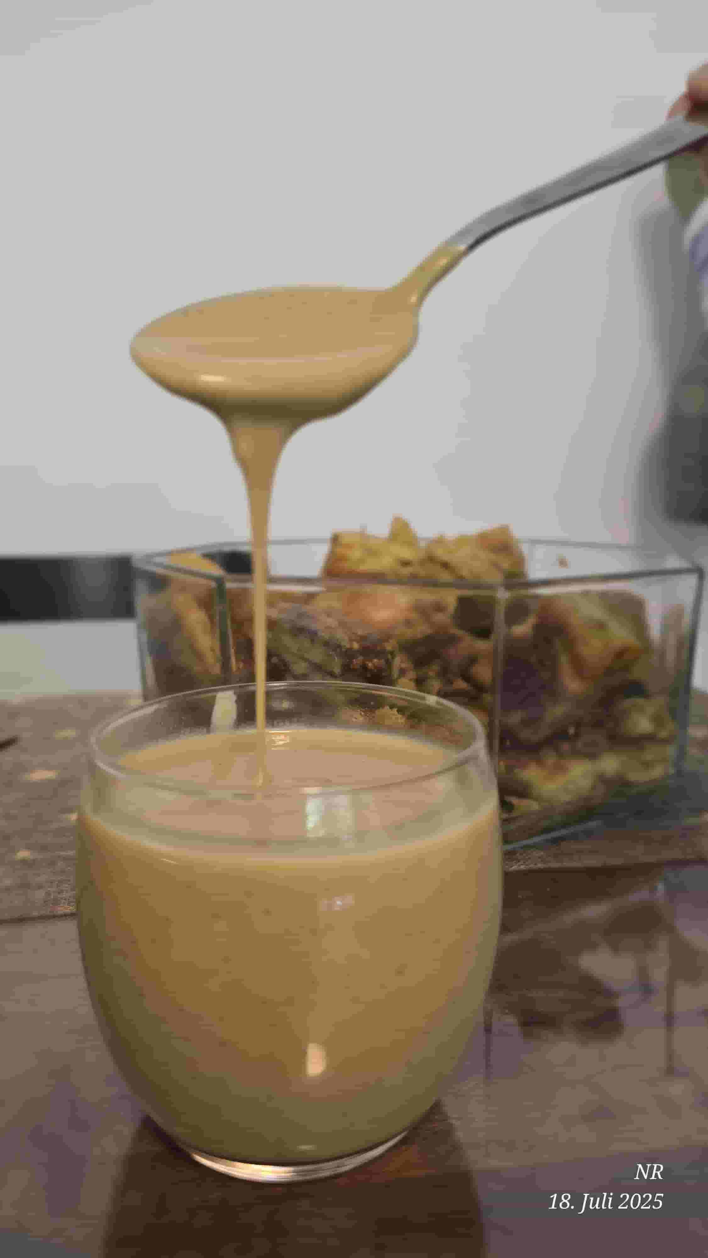 Creamy, intensely aromatic Pistachio Sauce based on homemade Vanilla Sauce Recipe Image