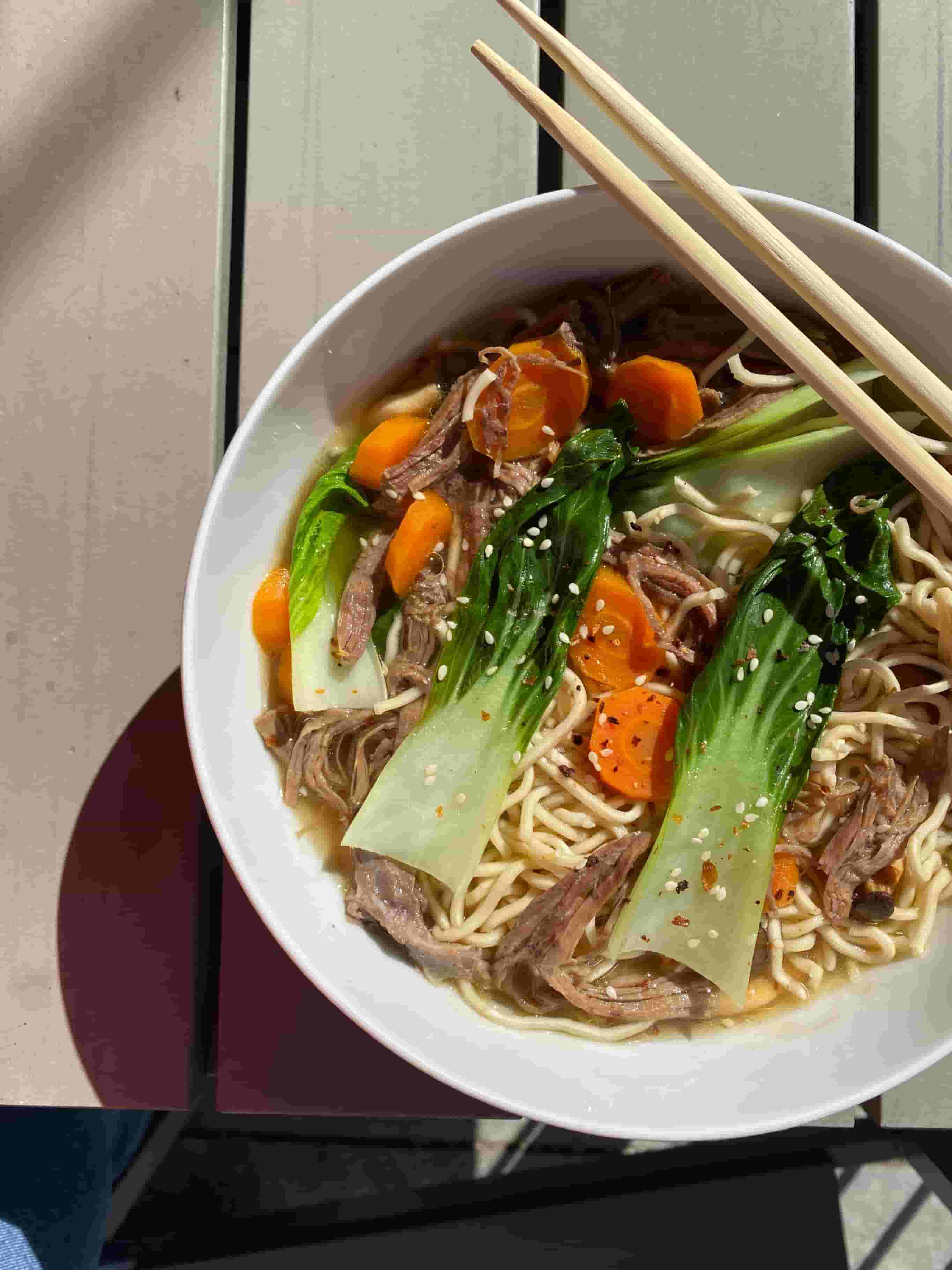 Рамен с бок чой и накъсано телешко Recipe Image