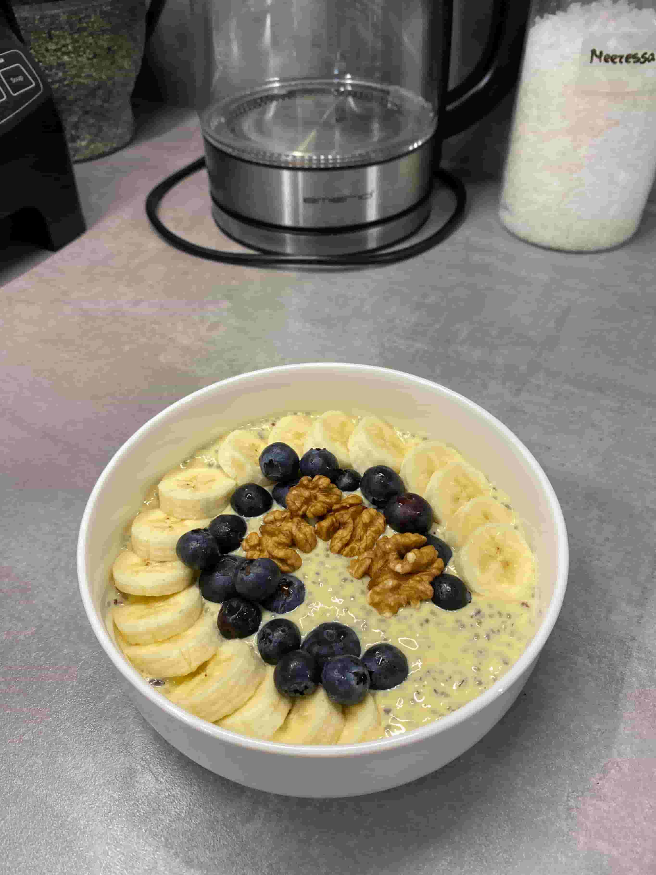 Bananen Proteïne Chia Pudding Recipe Image