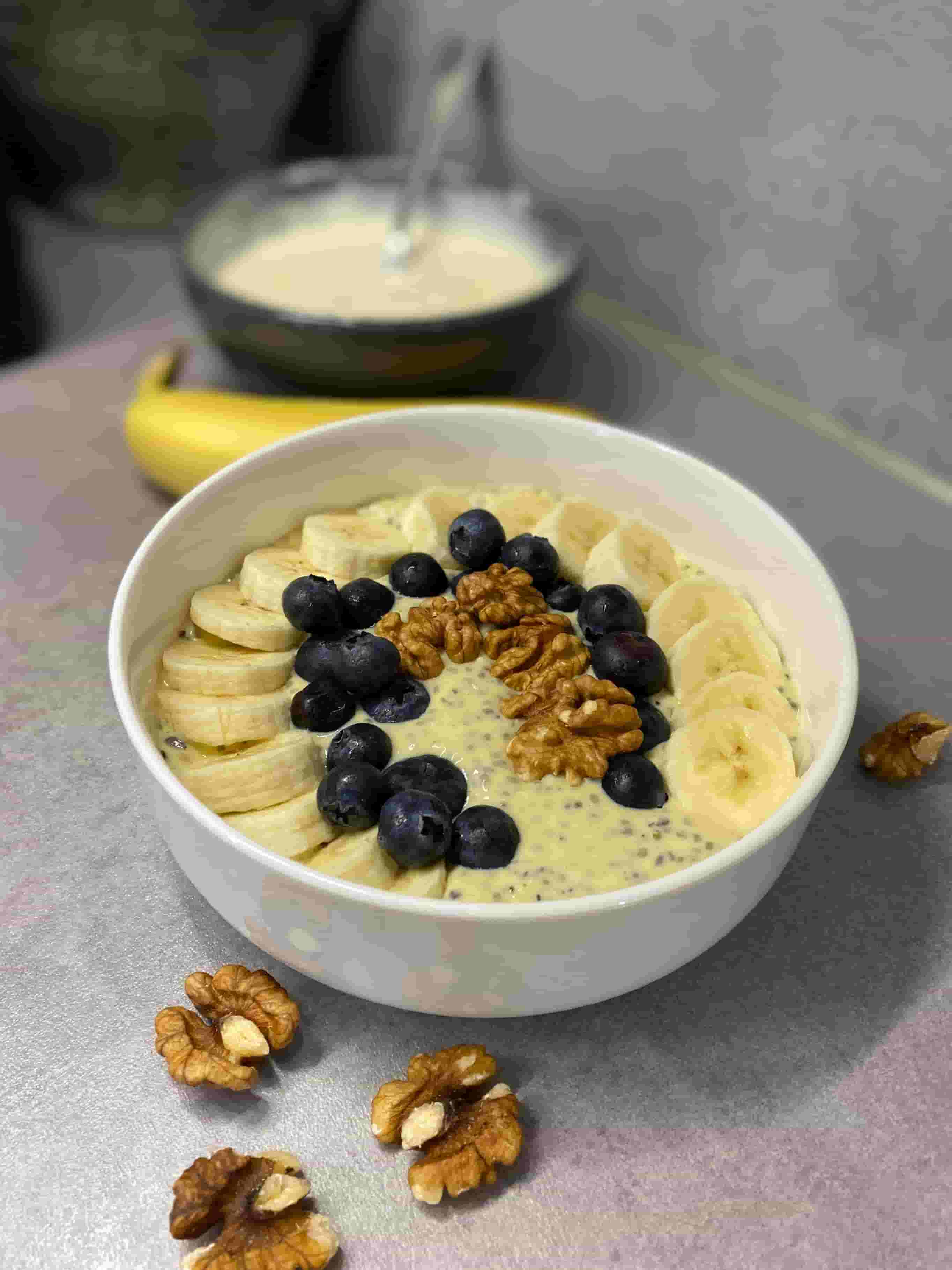 Bananen Proteïne Chia Pudding Recipe Image