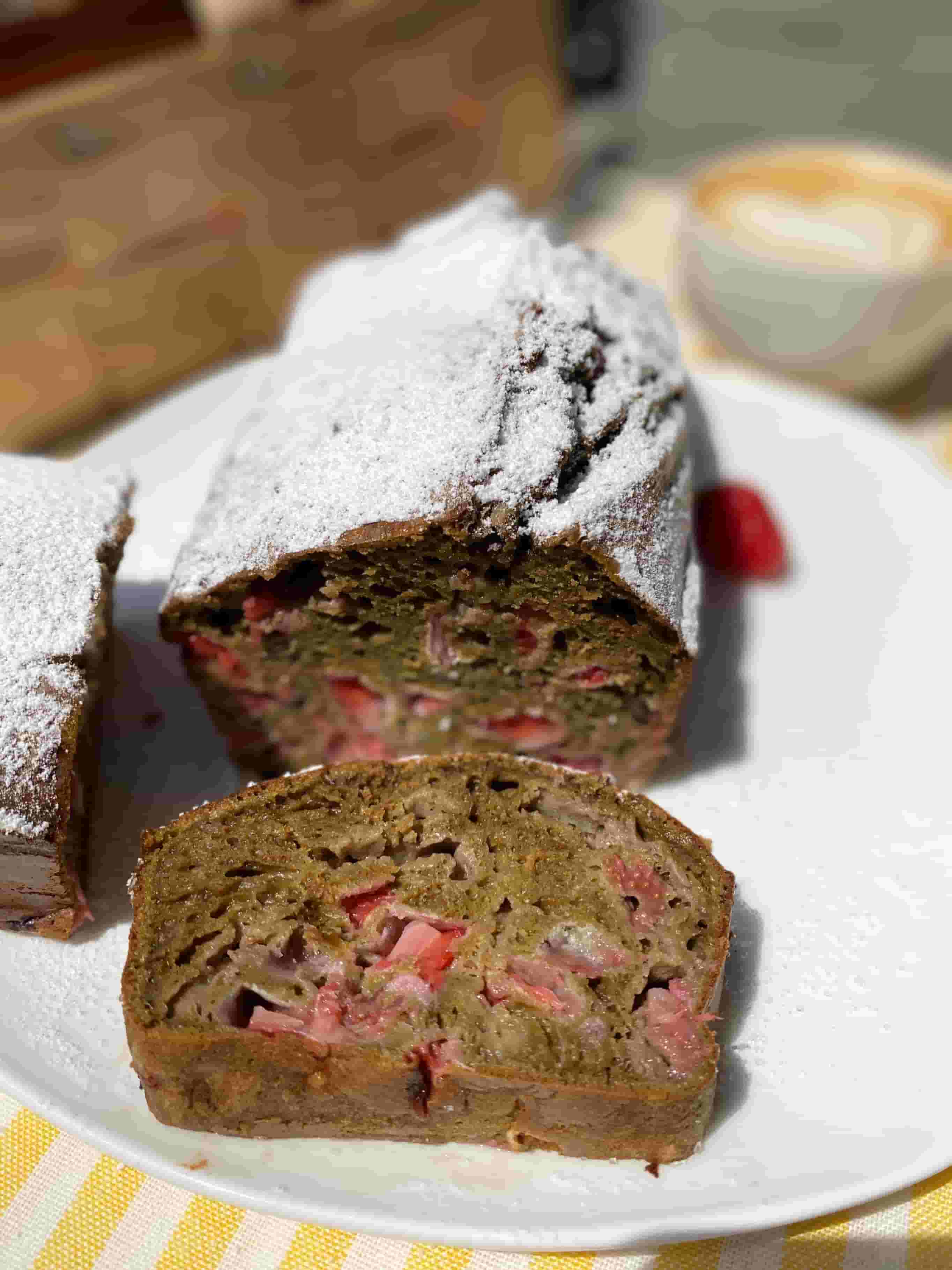 Strawberry Matcha Bread Recipe Image