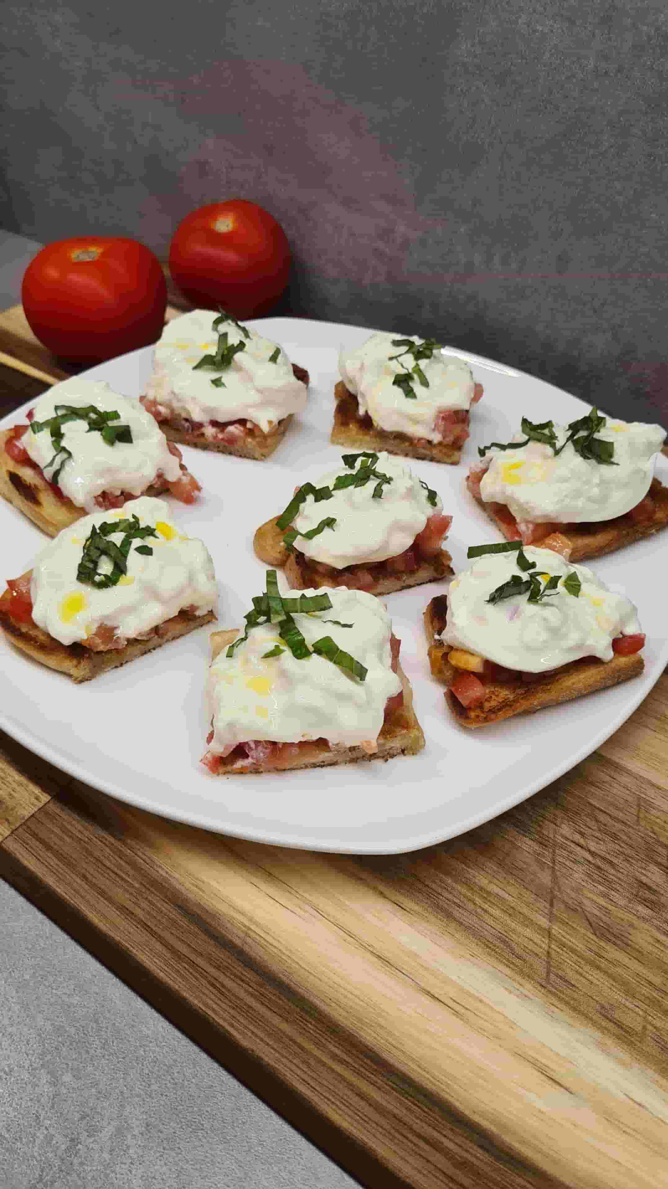 Burrata Tomato Bruschetta: The Perfect Crunch-Cream Bite Recipe Image
