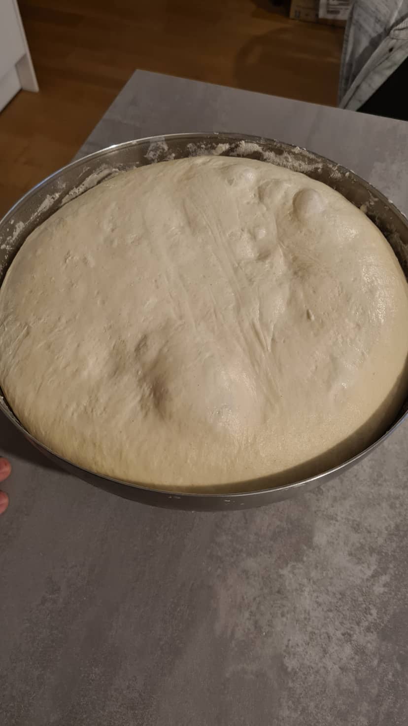 Receta de Rocely de Masa de Pizza – Método Poolish, Versión con Leche al 70% de Hidratación (72h de fermentación)