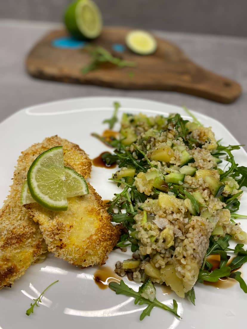 Krokante Kip met Bulgur-Kiwi Salade Rocely Recept