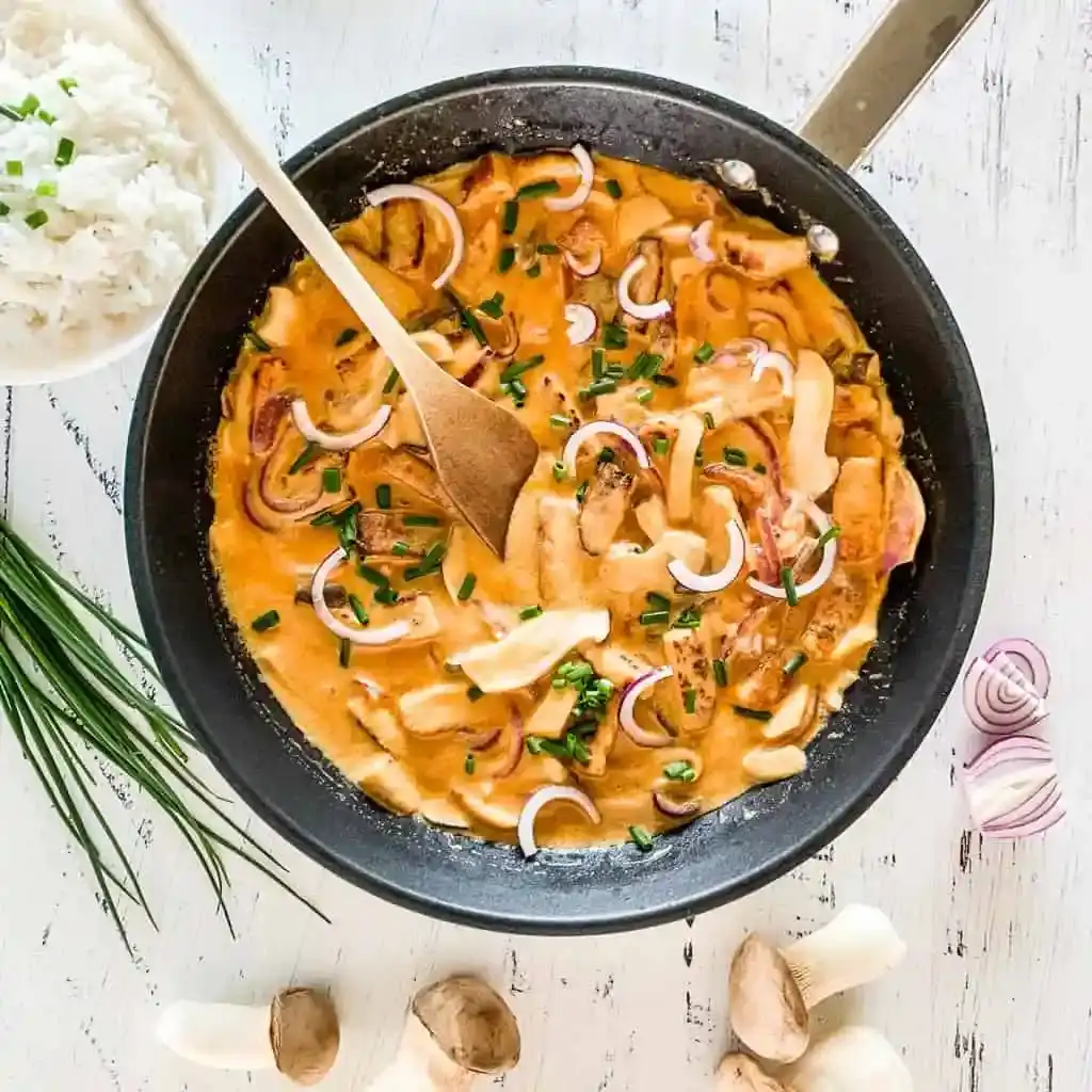 Bild für Vegetarisches Rahmgeschnetzeltes mit Pilzen