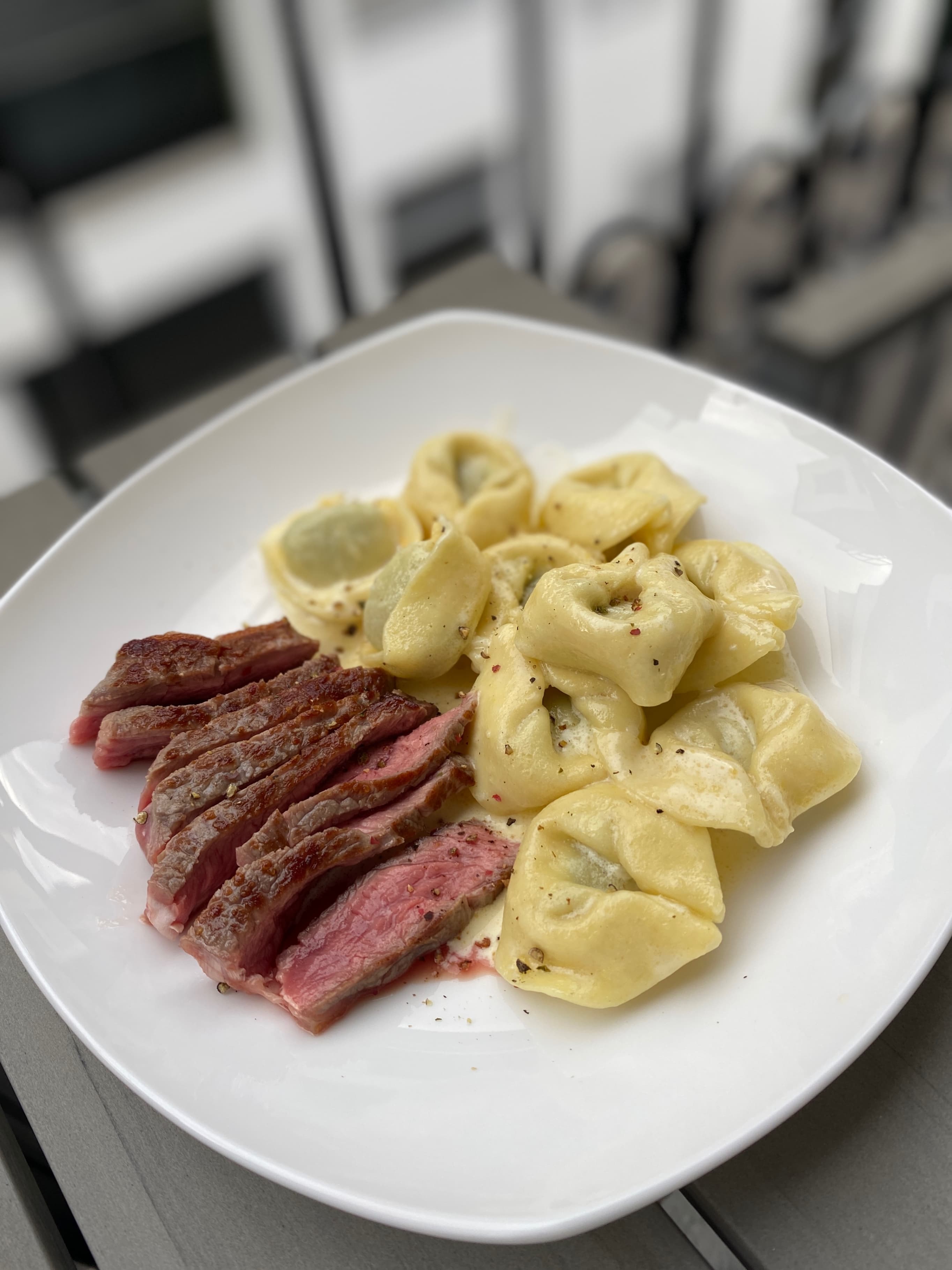 Steak with Creamy Tortellini Rocely Recipe