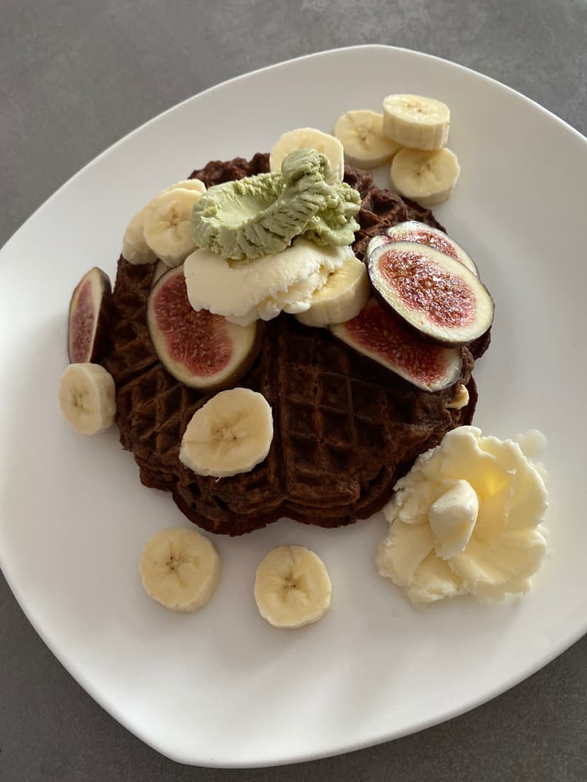 Receta de Rocely de Gofres de Proteína con Plátano y Cacao