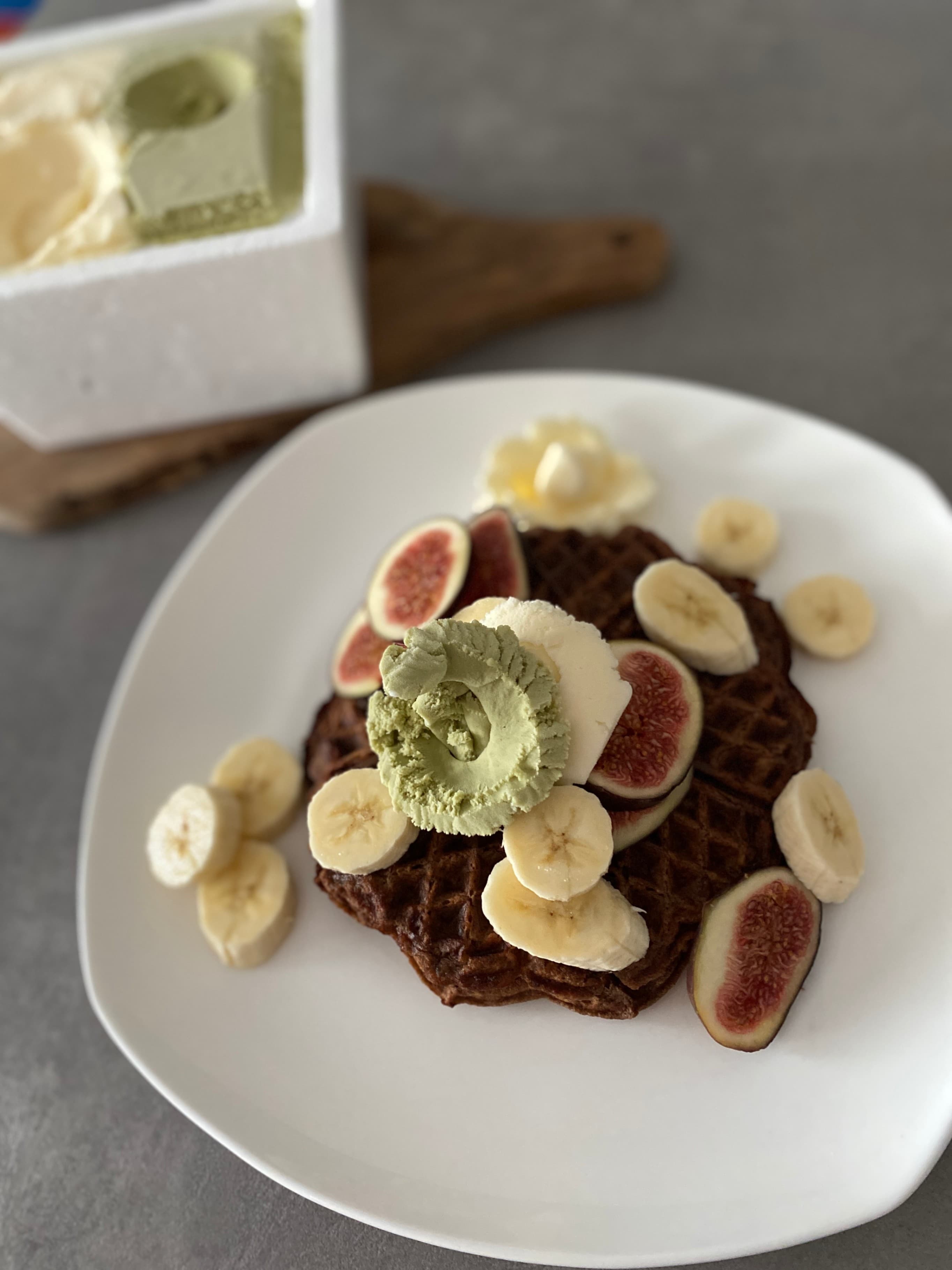 Image de la recette Gaufres Protéinées à la Banane et au Cacao