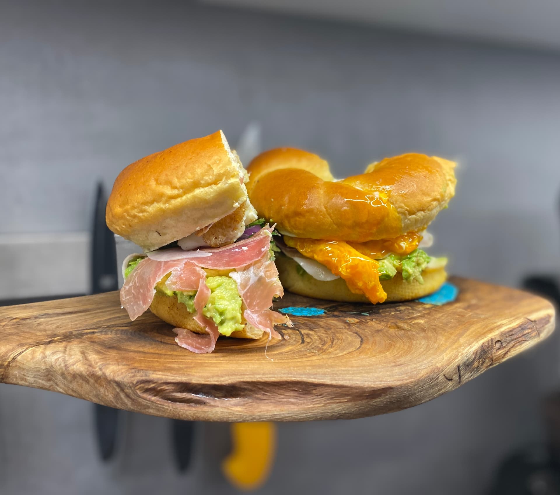 Image for Prosciutto Bagel with Avocado Mousse