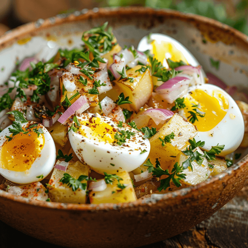 Frischer Kartoffelsalat mit Kräutern und leichtem Dressing Rocely Rezept