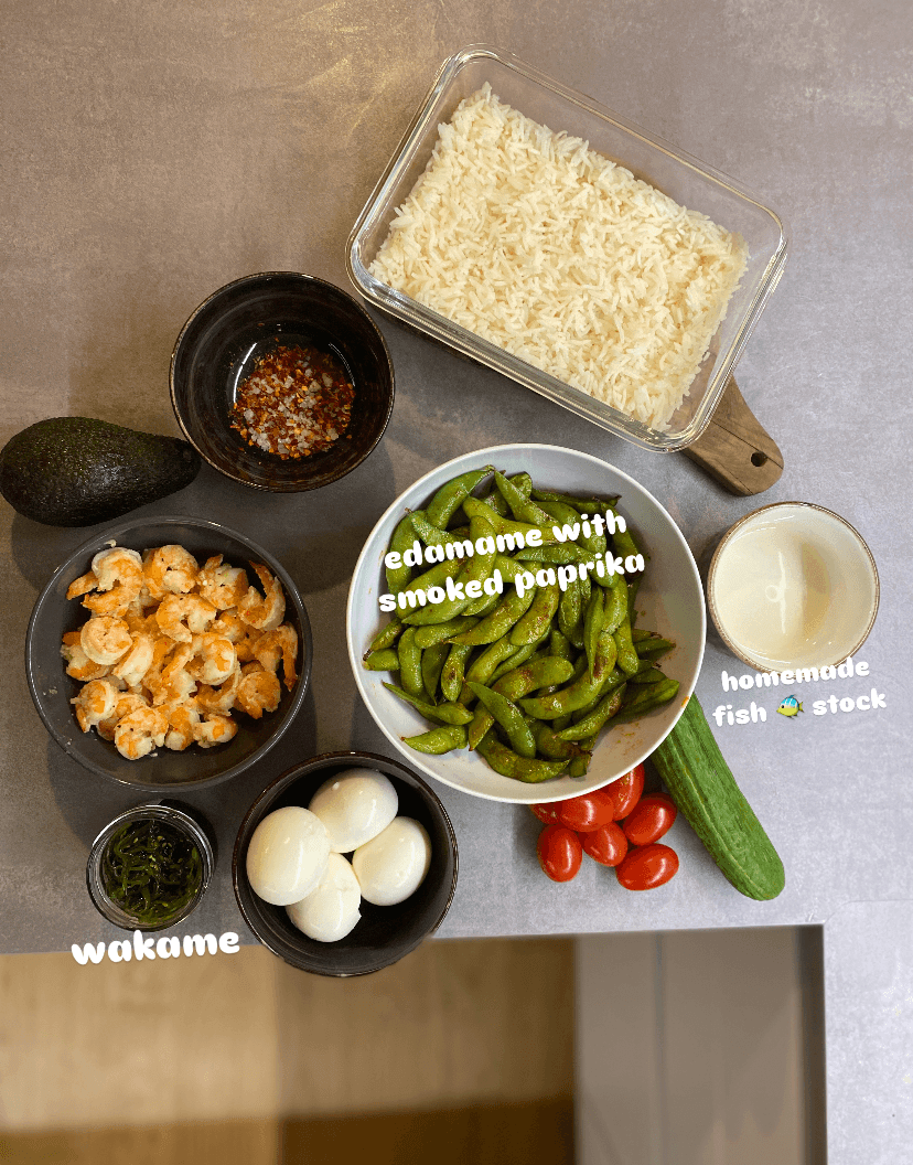 Imagen de la receta Bol de Sushi con Camarones y Edamame