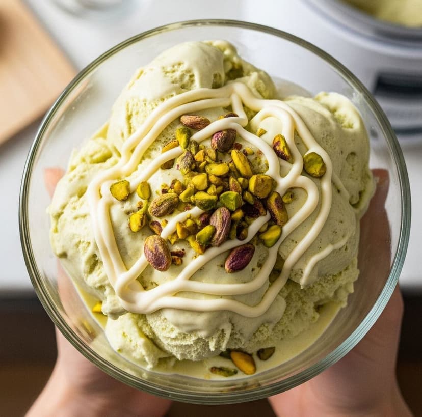 Cremiges Hausgemachtes Pistazieneis mit Vanille und Kakaobutter Rocely Rezept