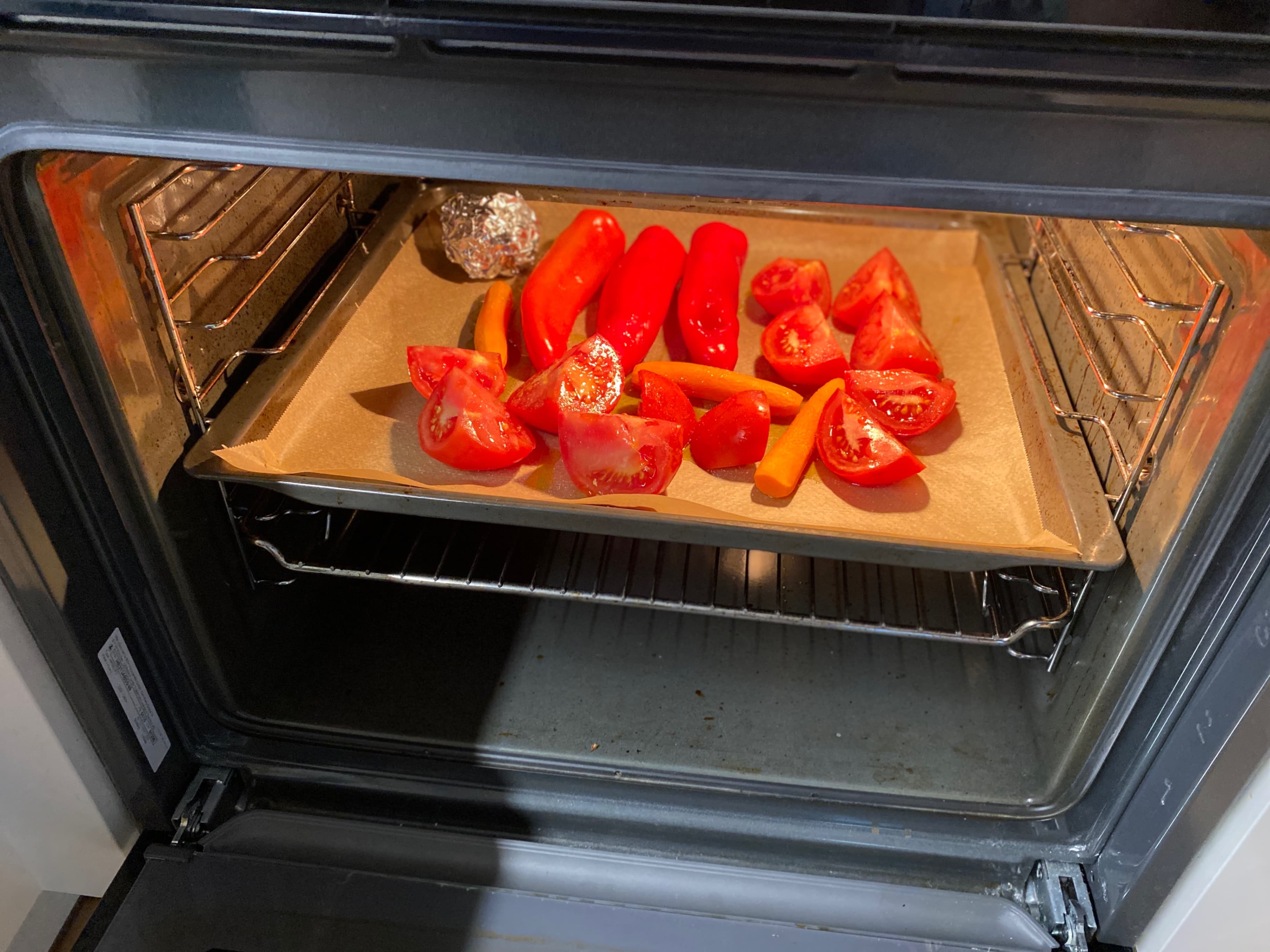 Roasted Red Pepper and Tomato Soup with Basil Recipe Image