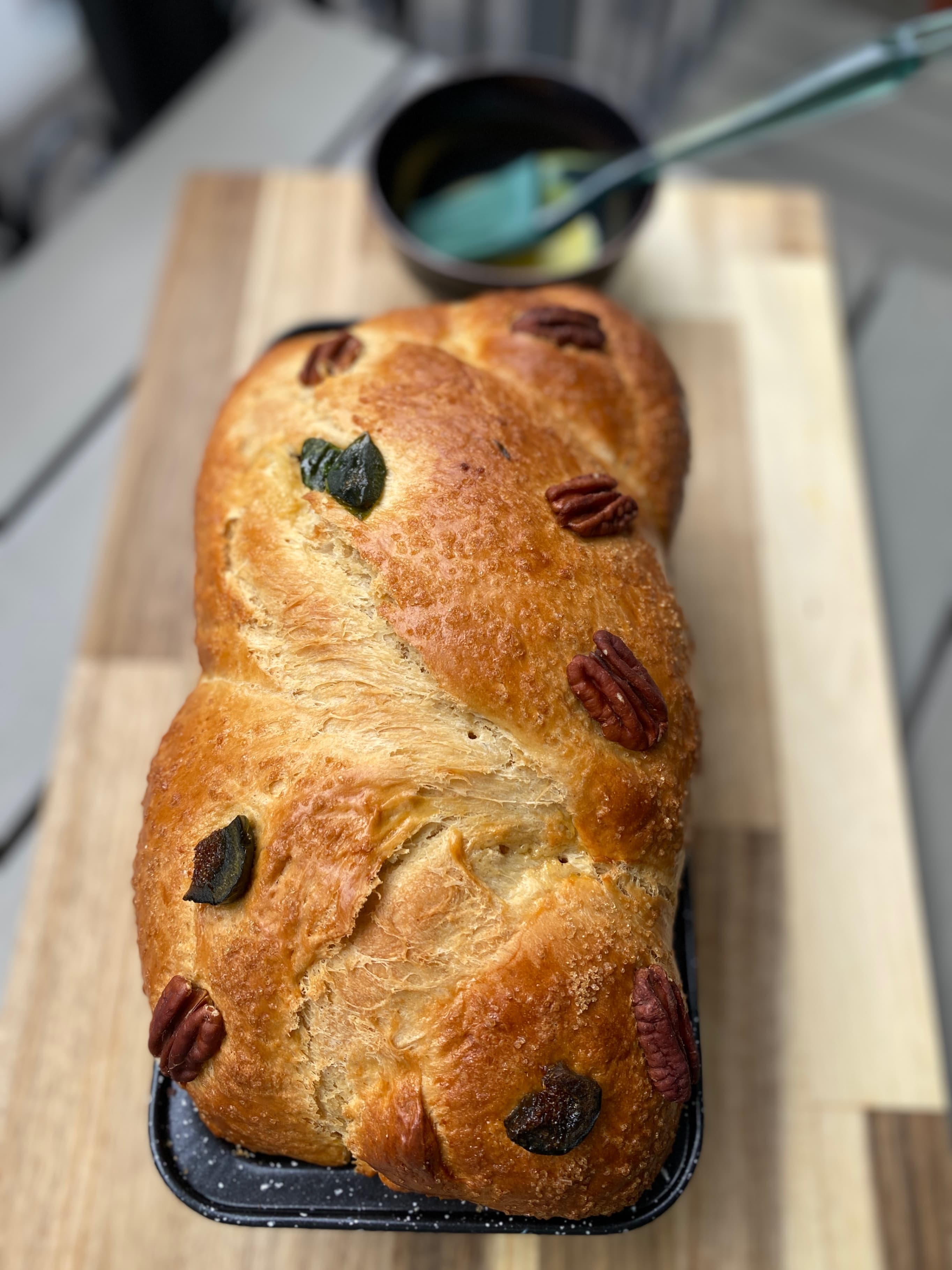 Kozunak with Green Figs and Pecans Recipe Image