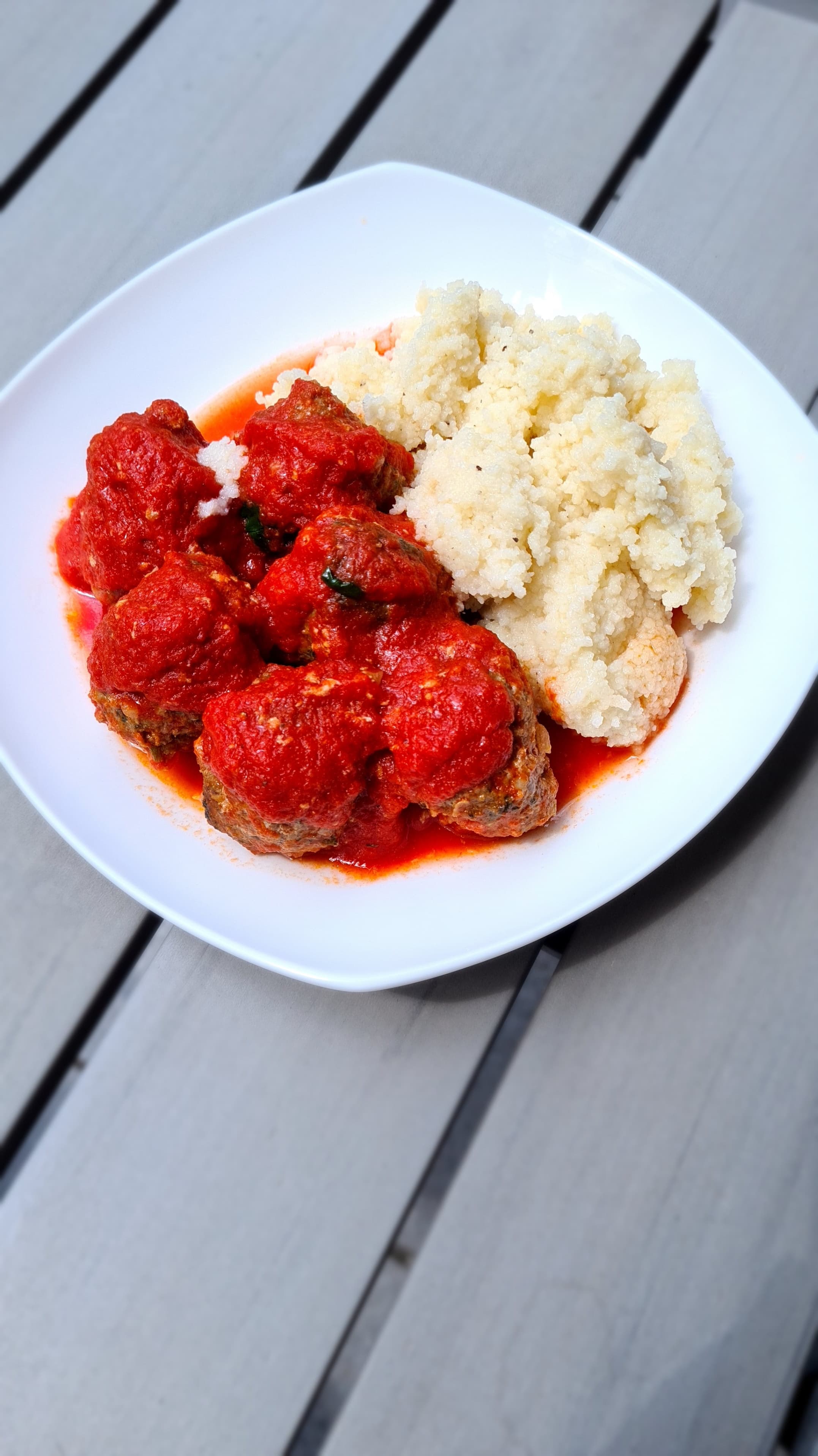 Meatballs in Tomato Sauce with CouscousRecipe Image