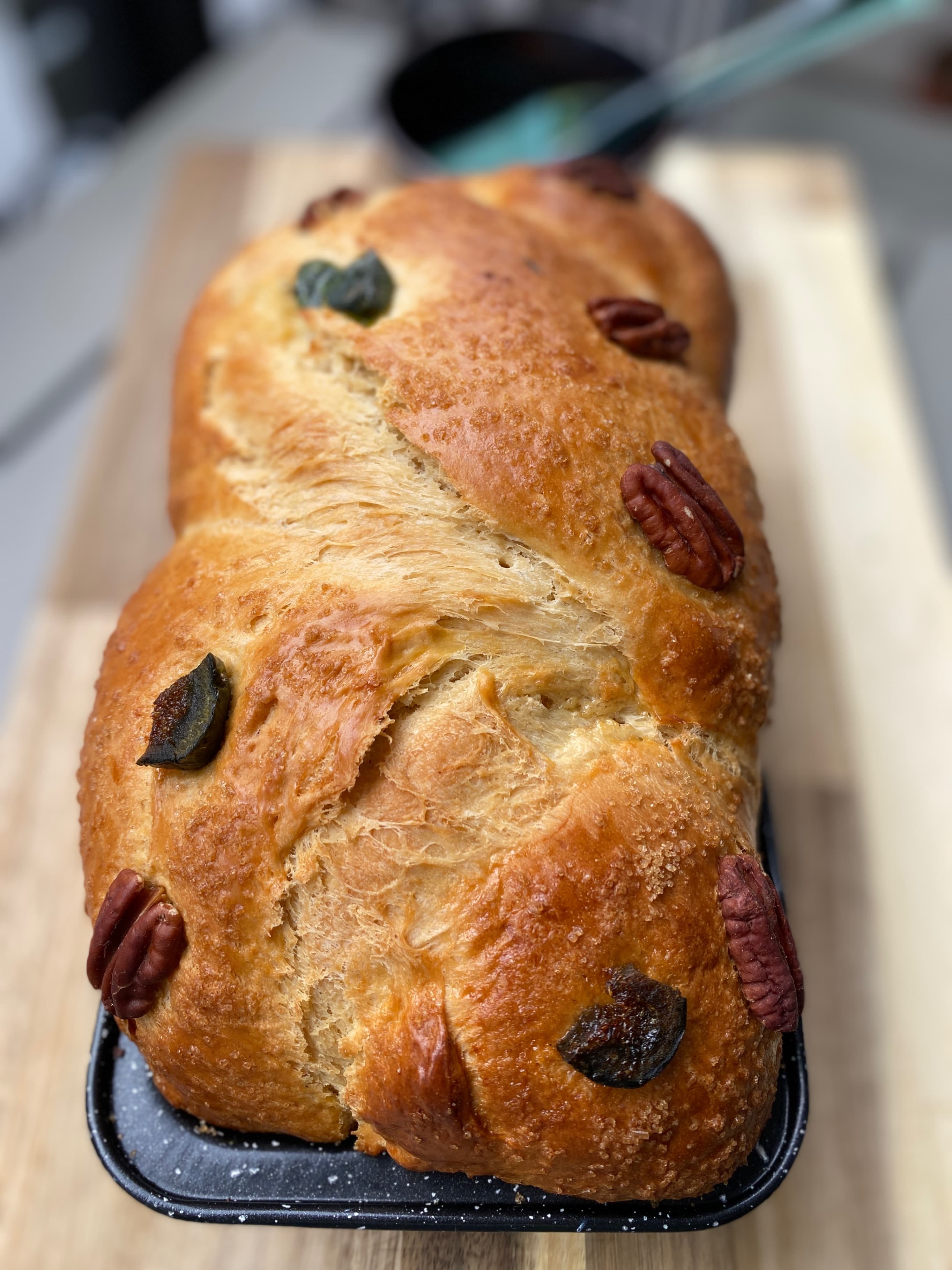 Kozunak with Green Figs and Pecans Recipe Image