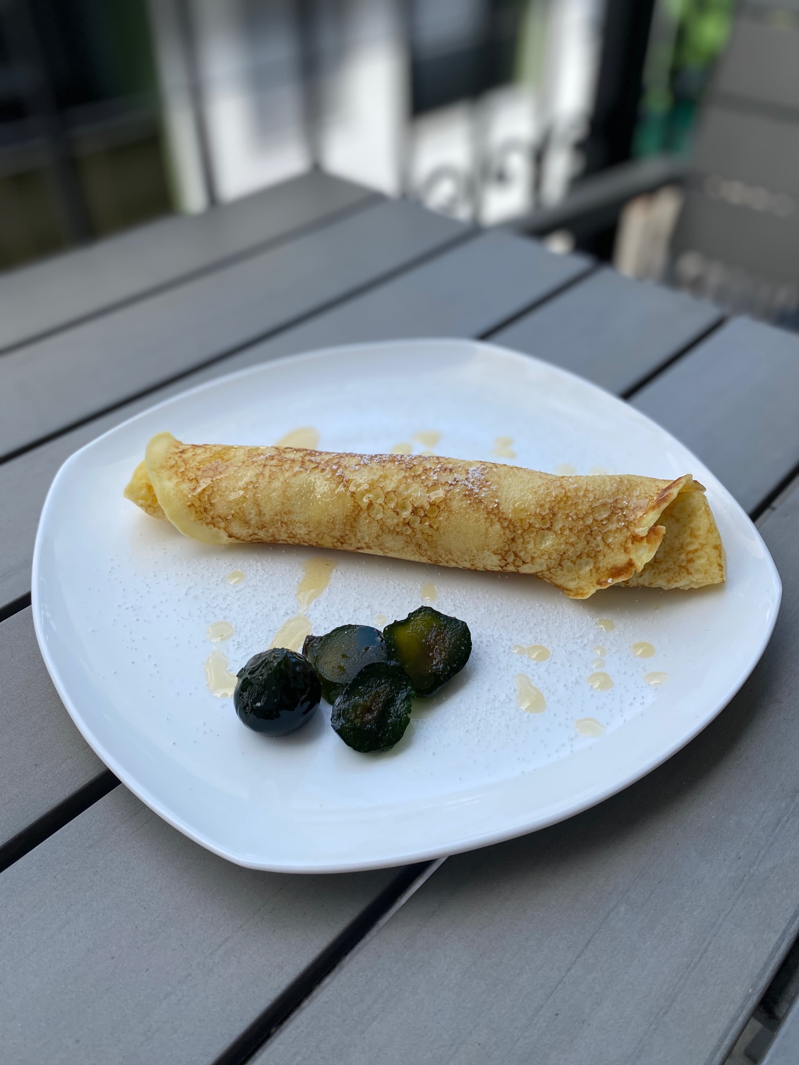 Sweet Pancakes with Homemade Green Fig Jam Recipe Image