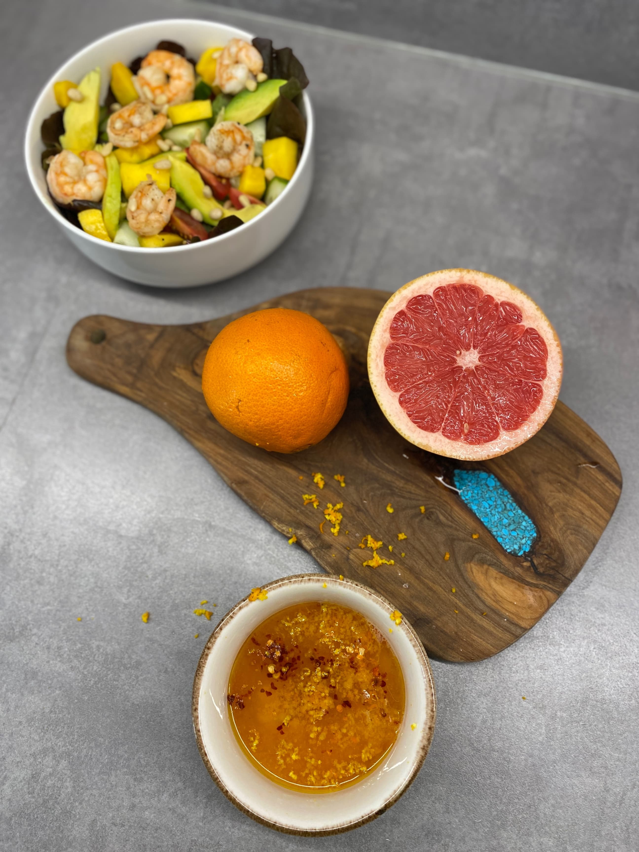 Shrimp Summer Salad with Grapefruit Dressing and MangoRecipe Image