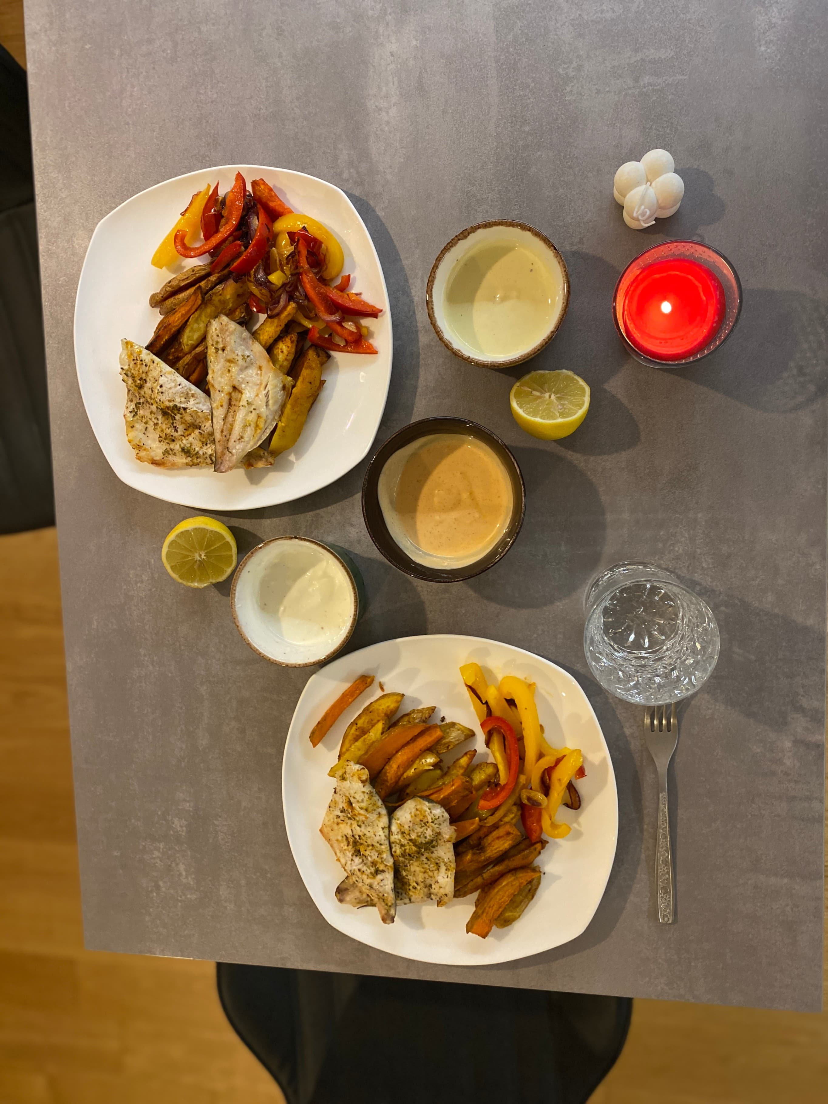 Mediterranean Goldbrass with Roasted Potatoes and Sautéed VeggiesRecipe Image