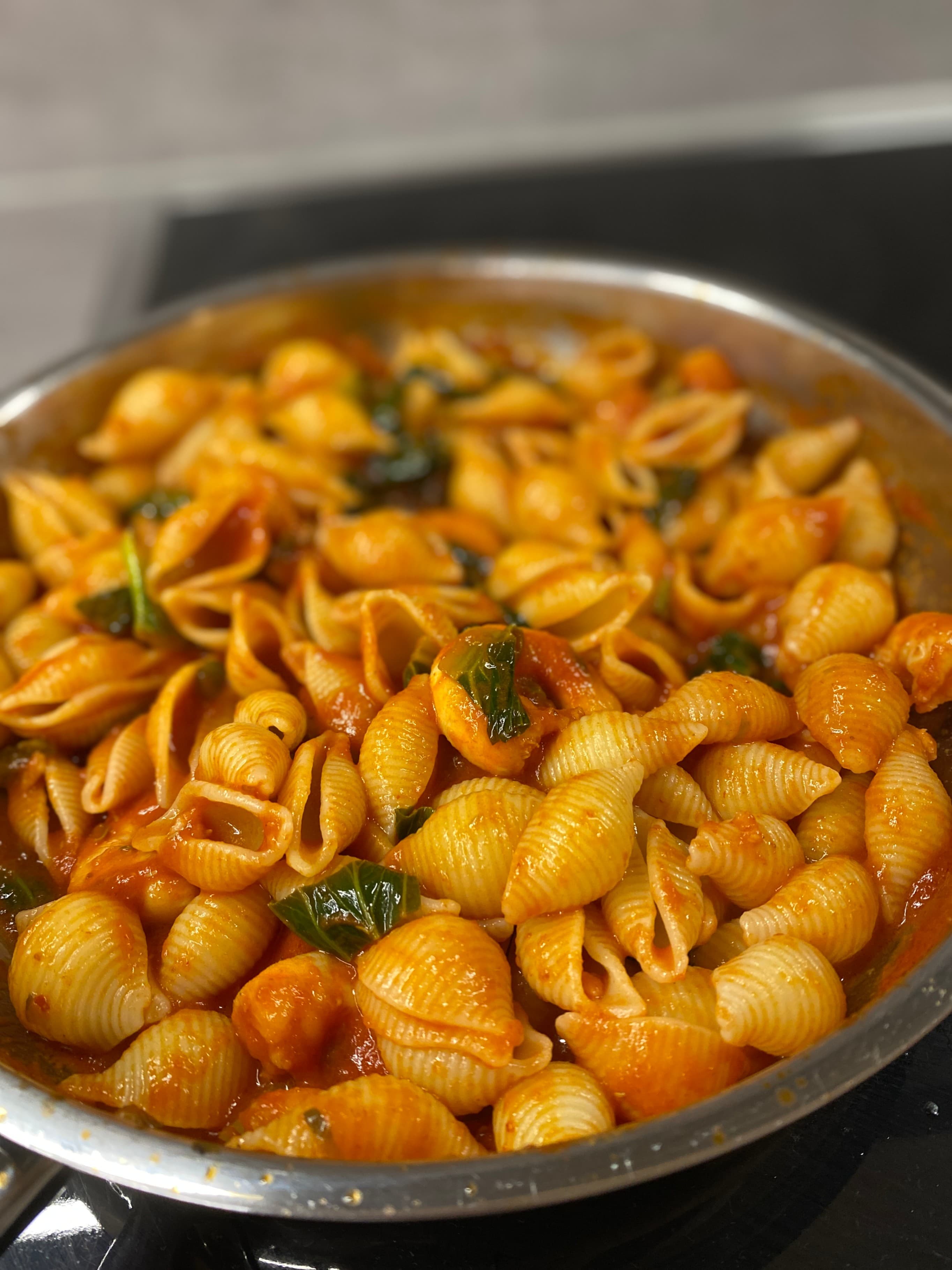 Bok Choy Pasta with ShrimpRecipe Image