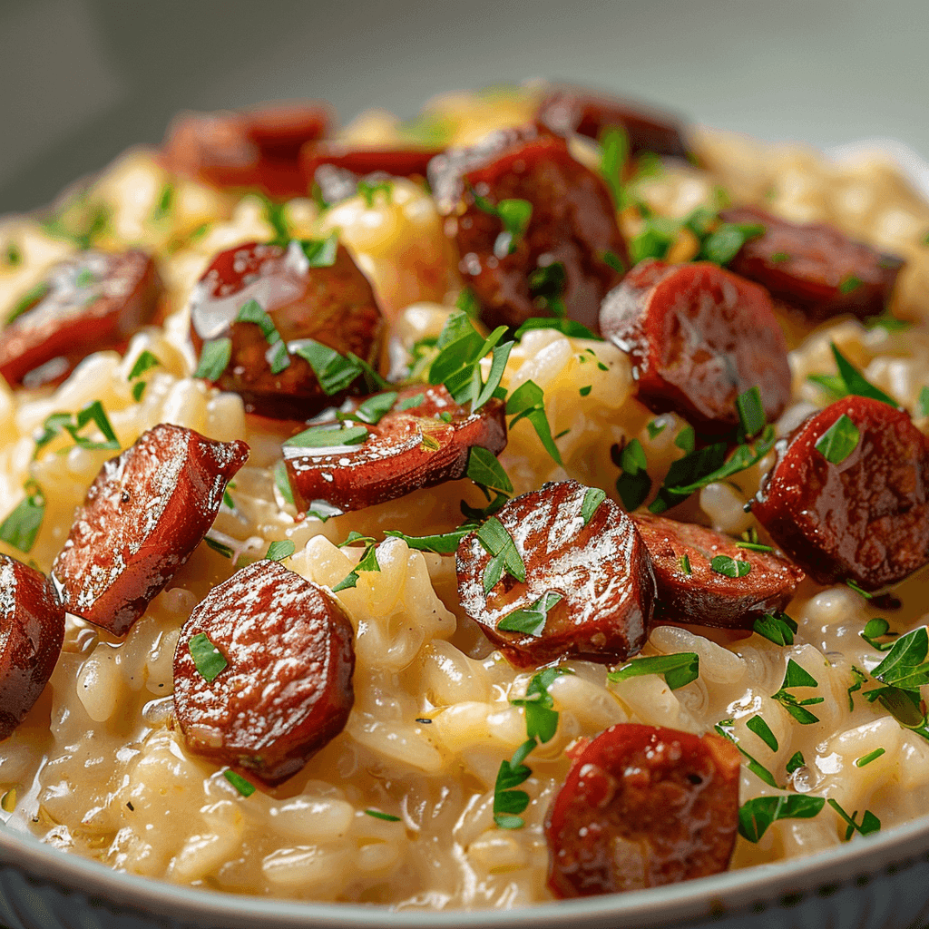 Creamy Chorizo Risotto: A Flavorful Fusion of Italy and Spain Recipe Image