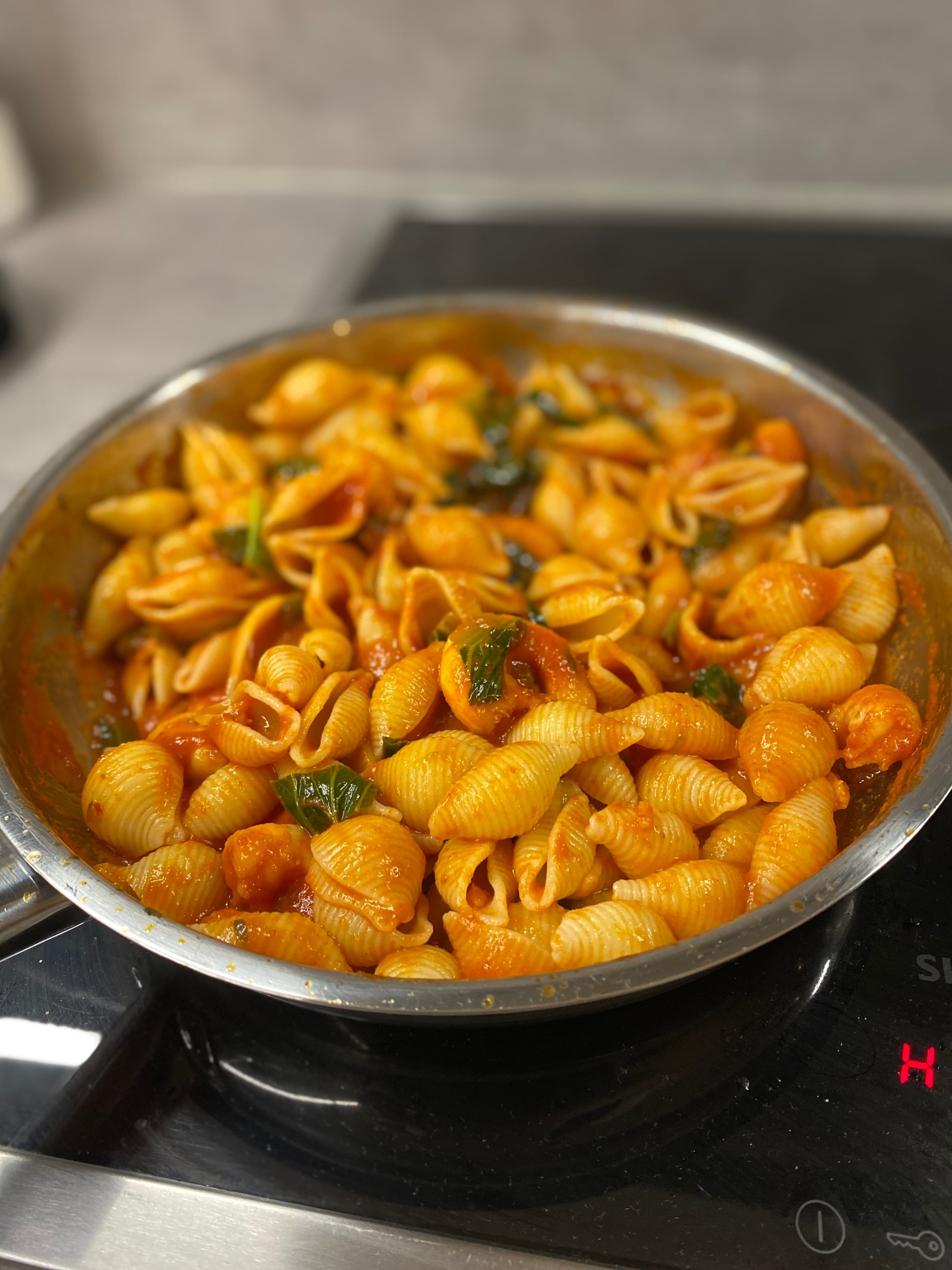 Bok Choy Pasta with ShrimpRecipe Image