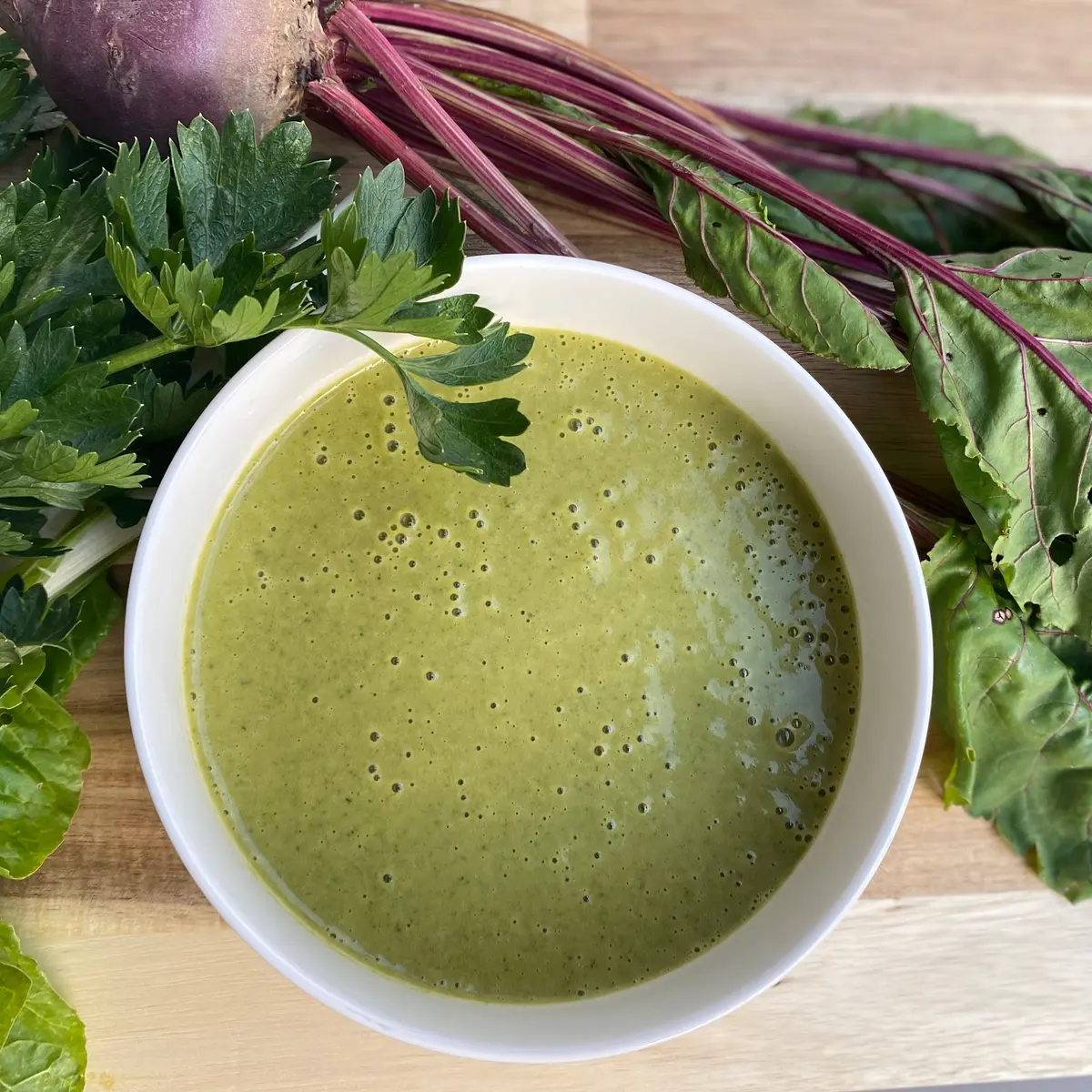 Root Vegetable and Leafy Green Crème Soup Recipe - Rocely