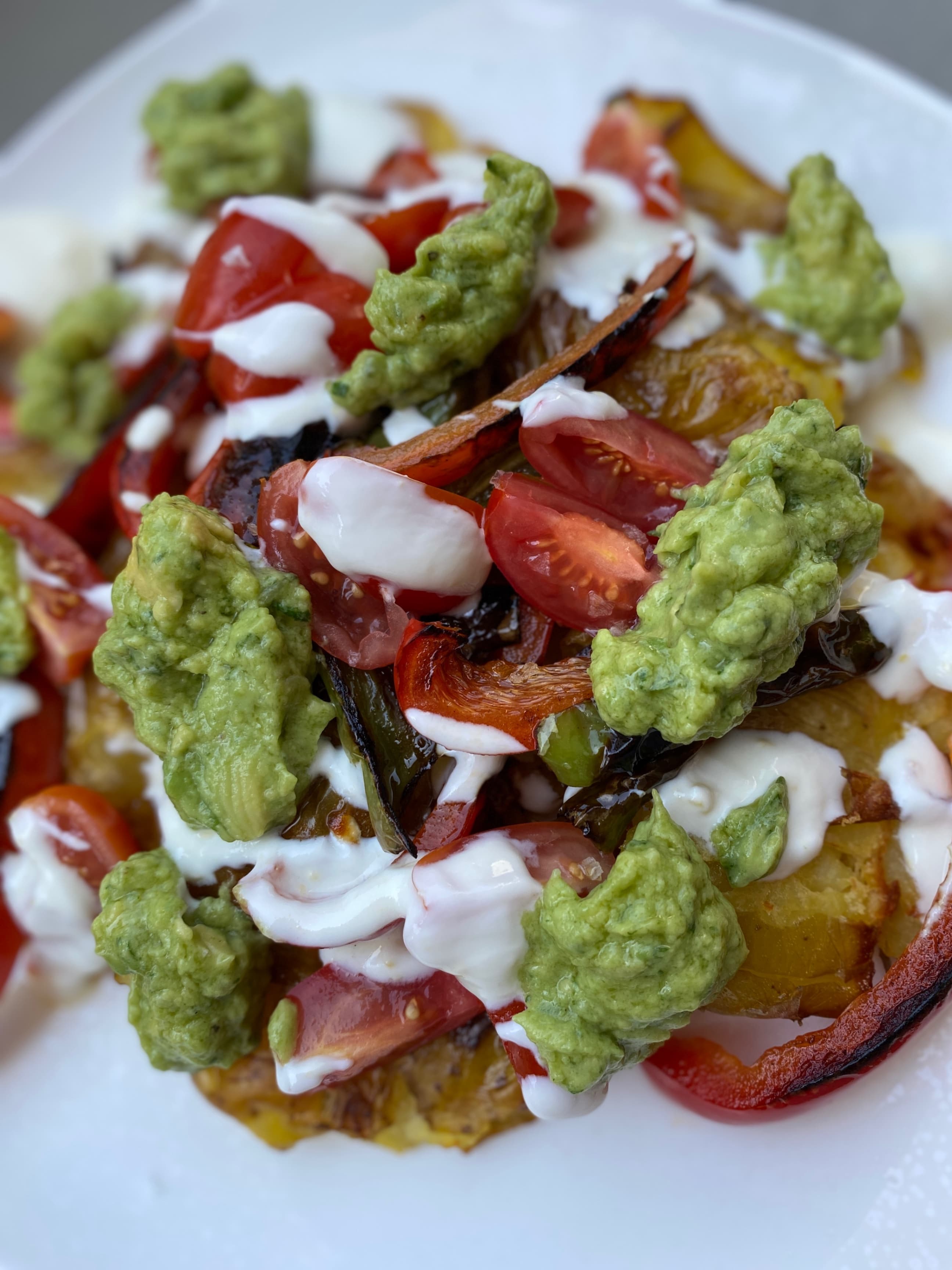 Crispy Smashed Potato Salad with Avocado Mousse Recipe Image