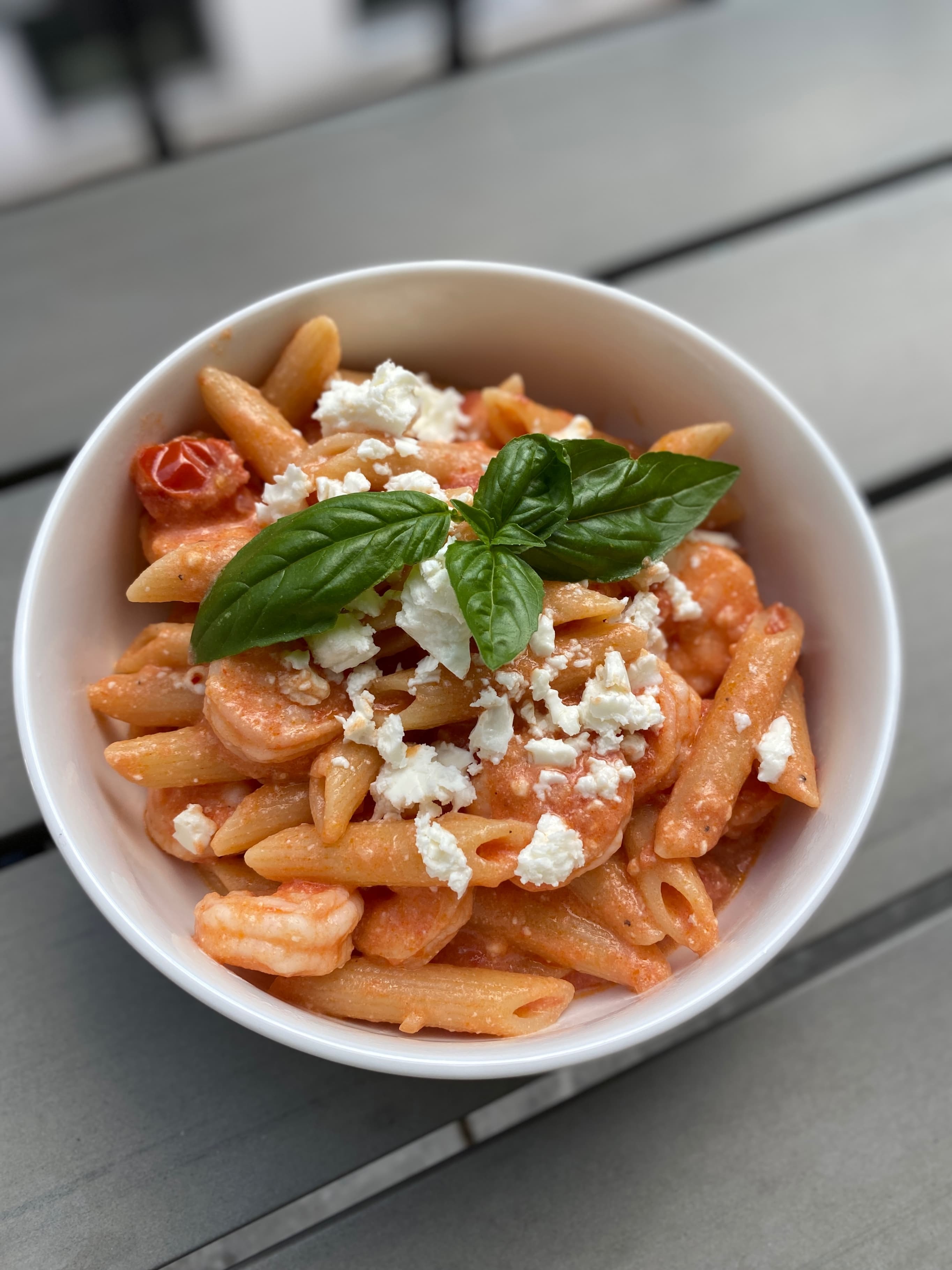 Shrimp Pasta with Feta Tomato Sauce Recipe Image