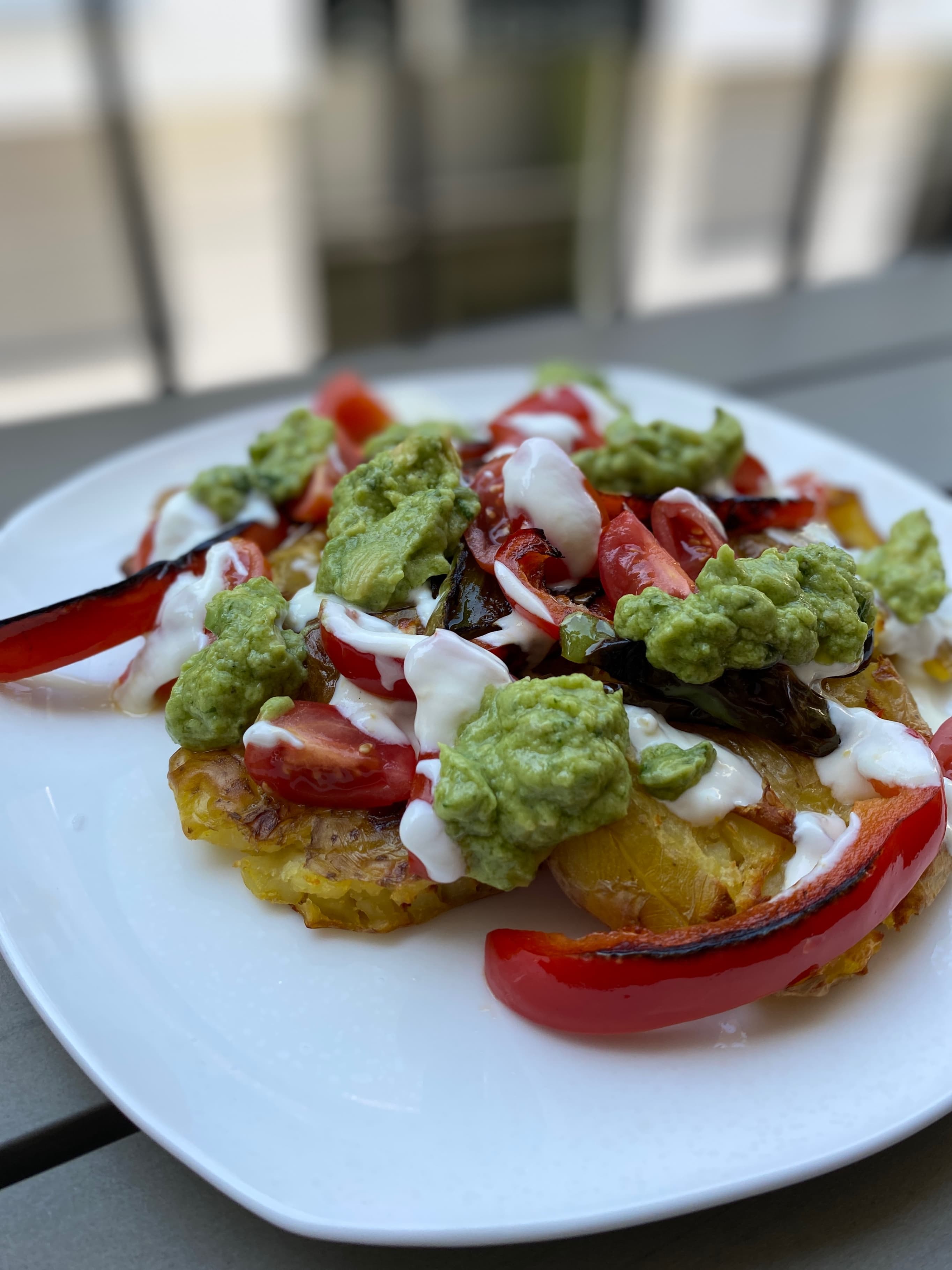 Crispy Smashed Potato Salad with Avocado Mousse Recipe Image