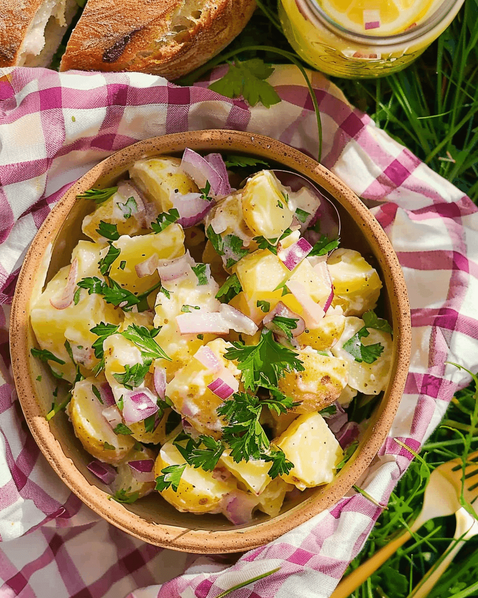 Salade de Pommes de Terre Fraîche aux Herbes et Vinaigrette Légère Recipe Image