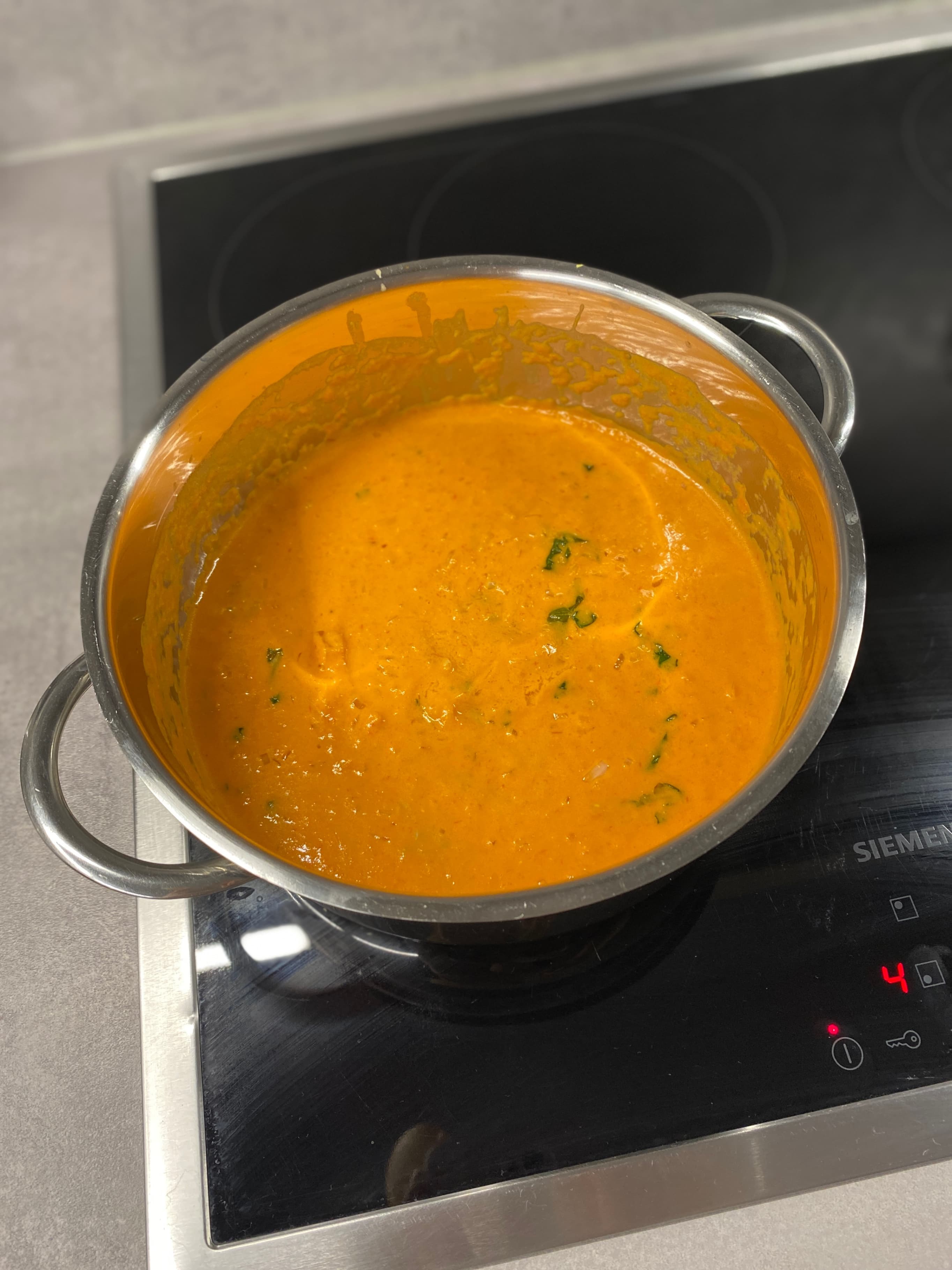 Roasted Red Pepper and Tomato Soup with Basil Recipe Image