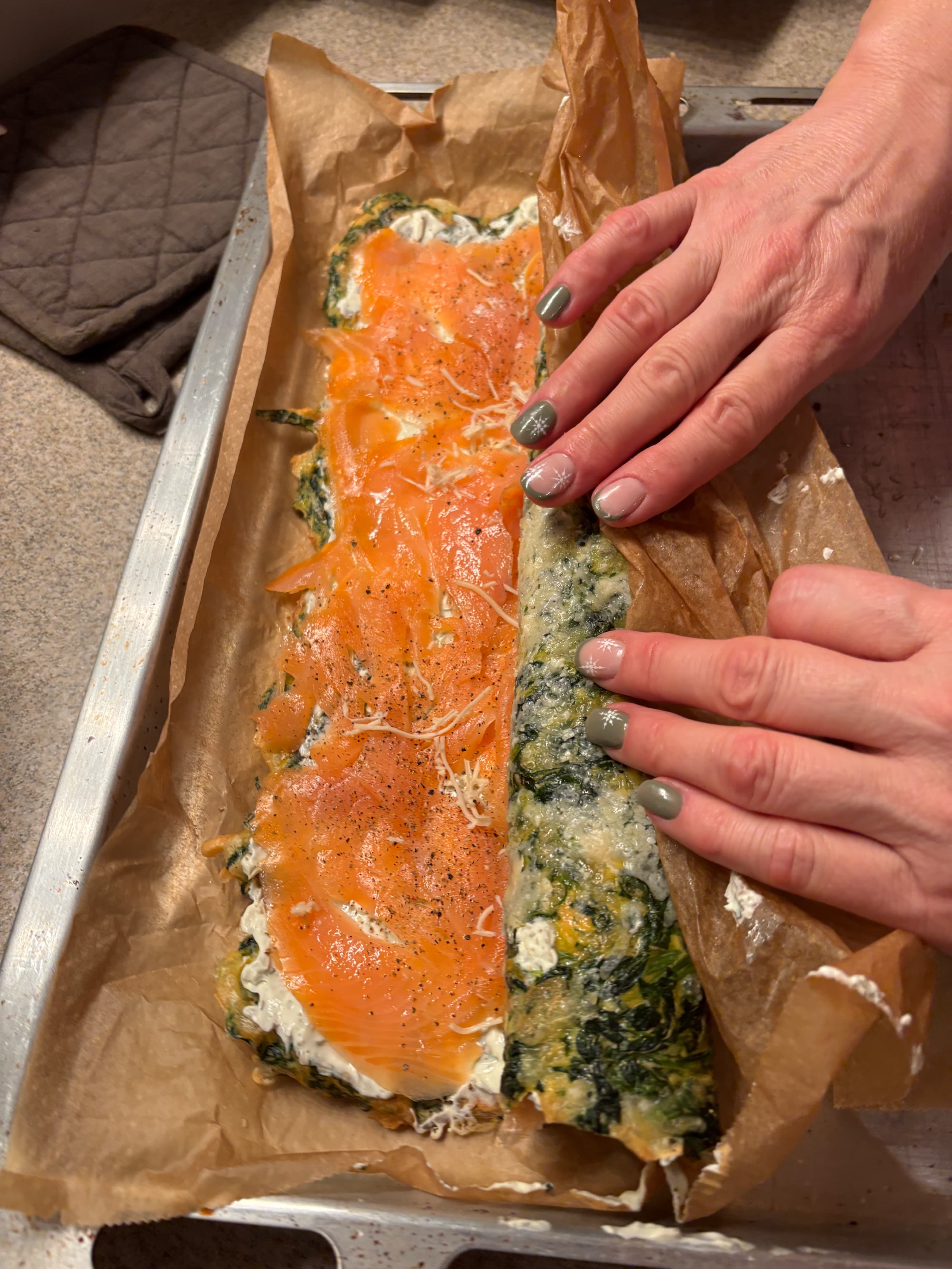 Savory Salmon & Spinach Roll Recipe Image