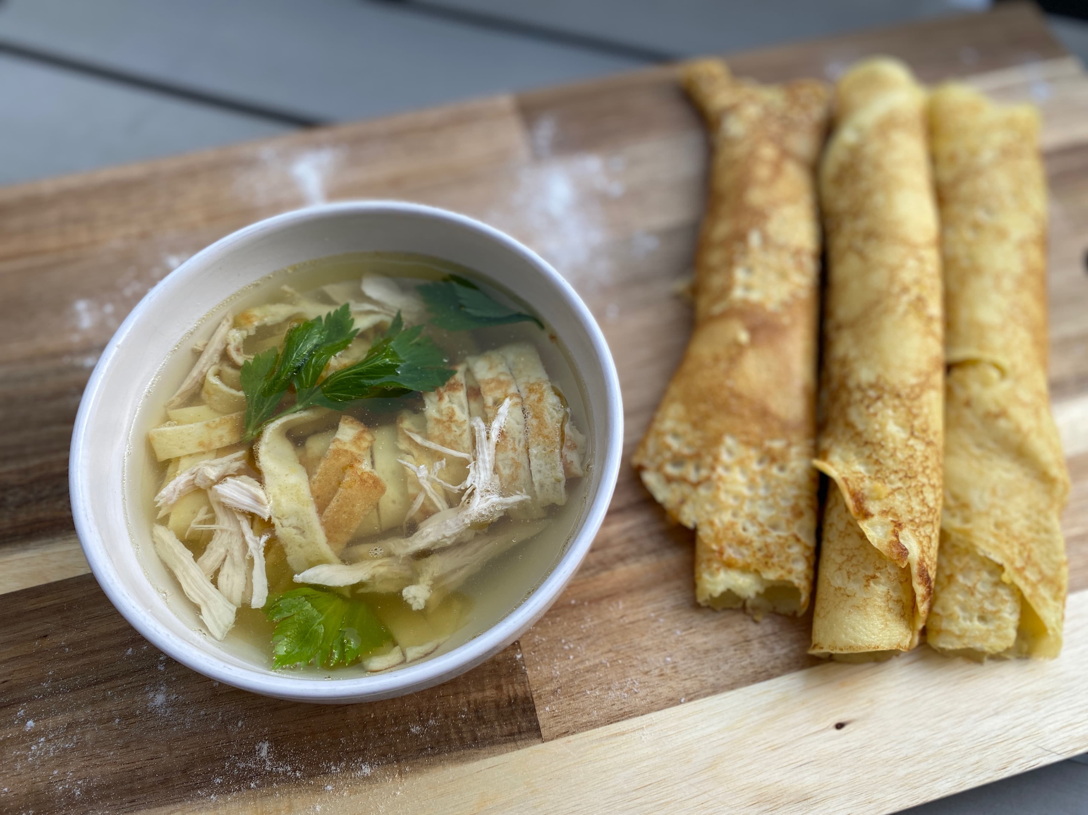 Pancake Soup with Chicken (Frittatensuppe)Recipe Image