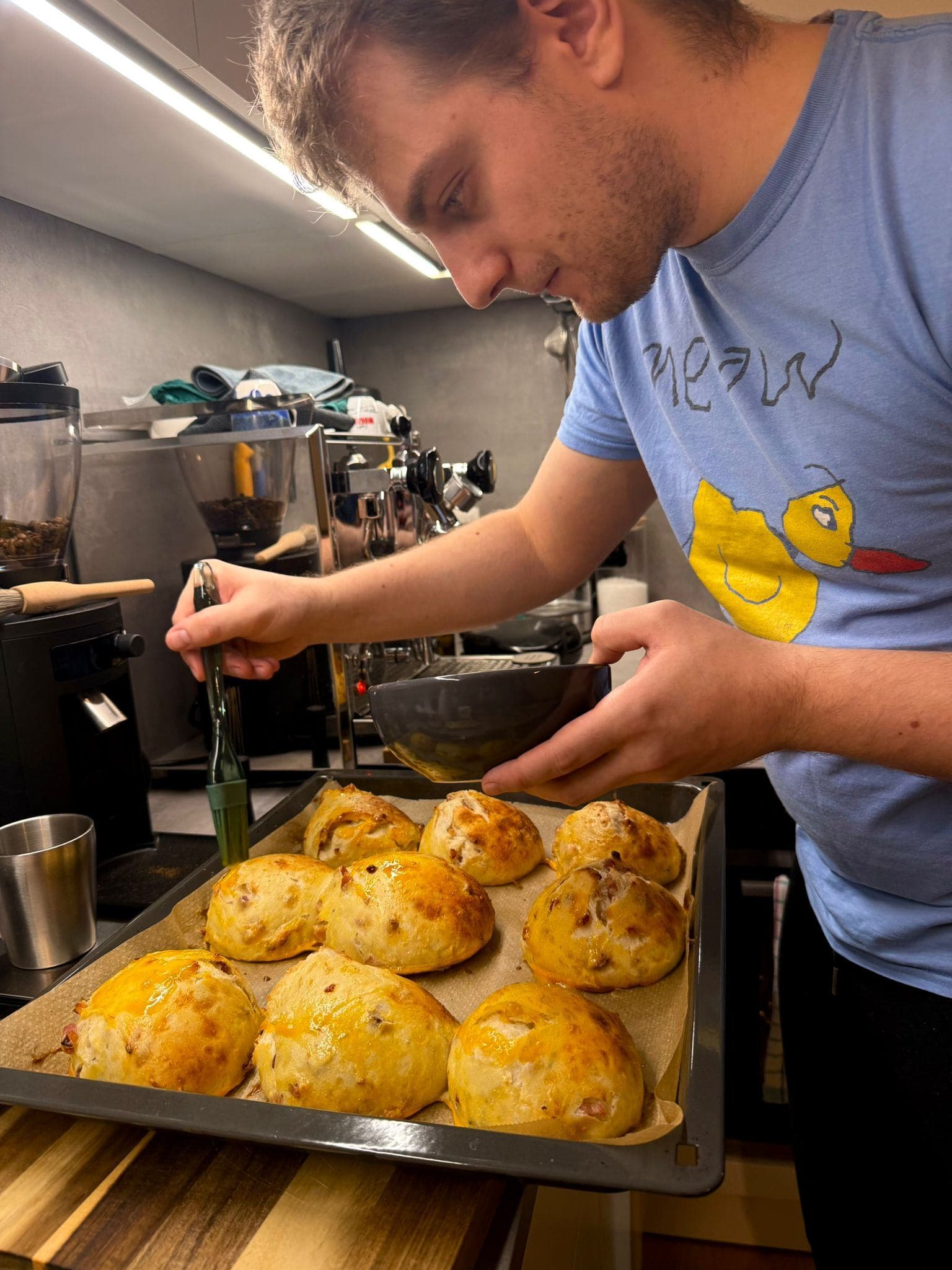 Speckbrötchen – 100% Hydration Milk Dough with Bacon & Raclette (48 h) Recipe Image