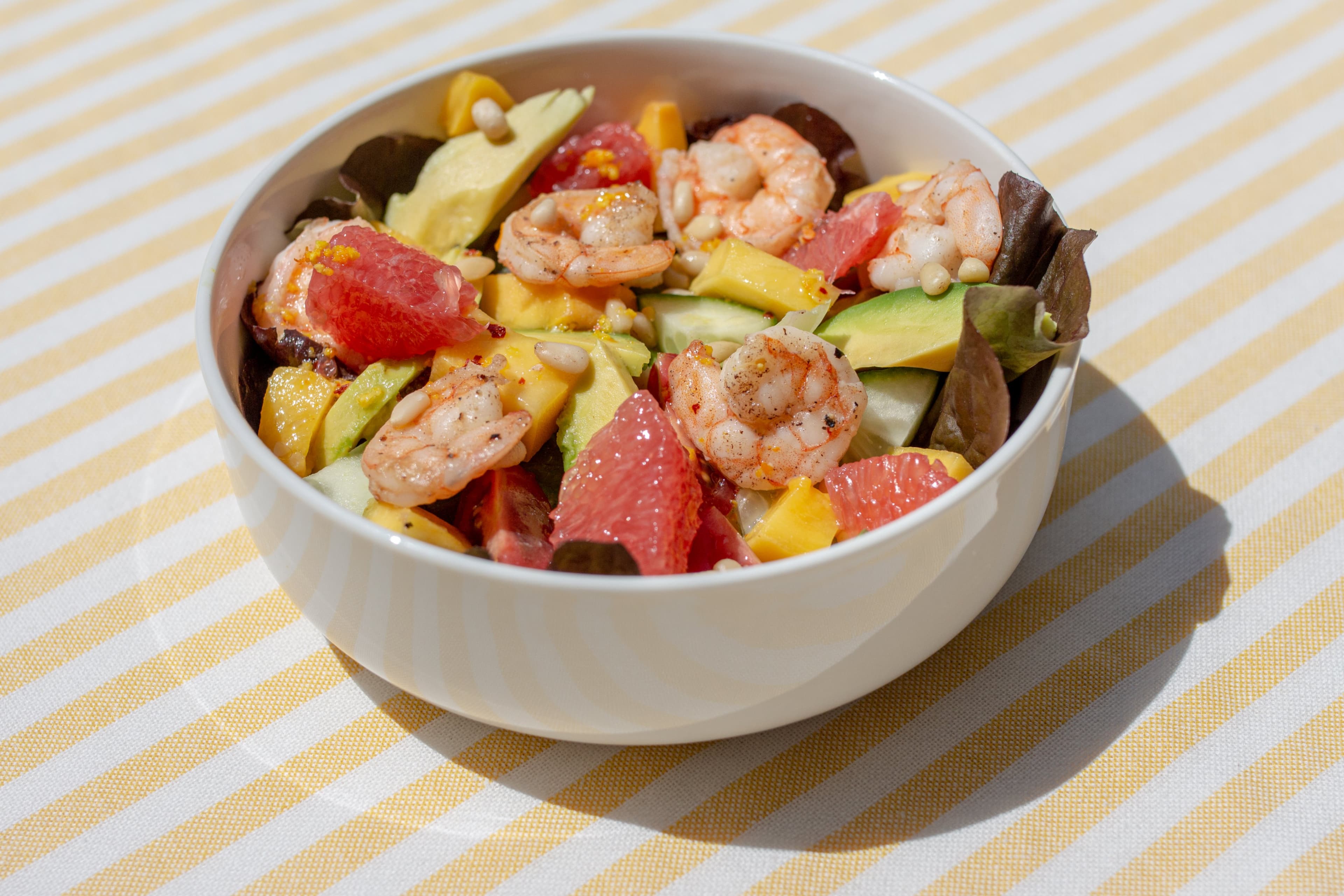 Garnalen Zomersalade met Grapefruitdressing en MangoRecipe Image