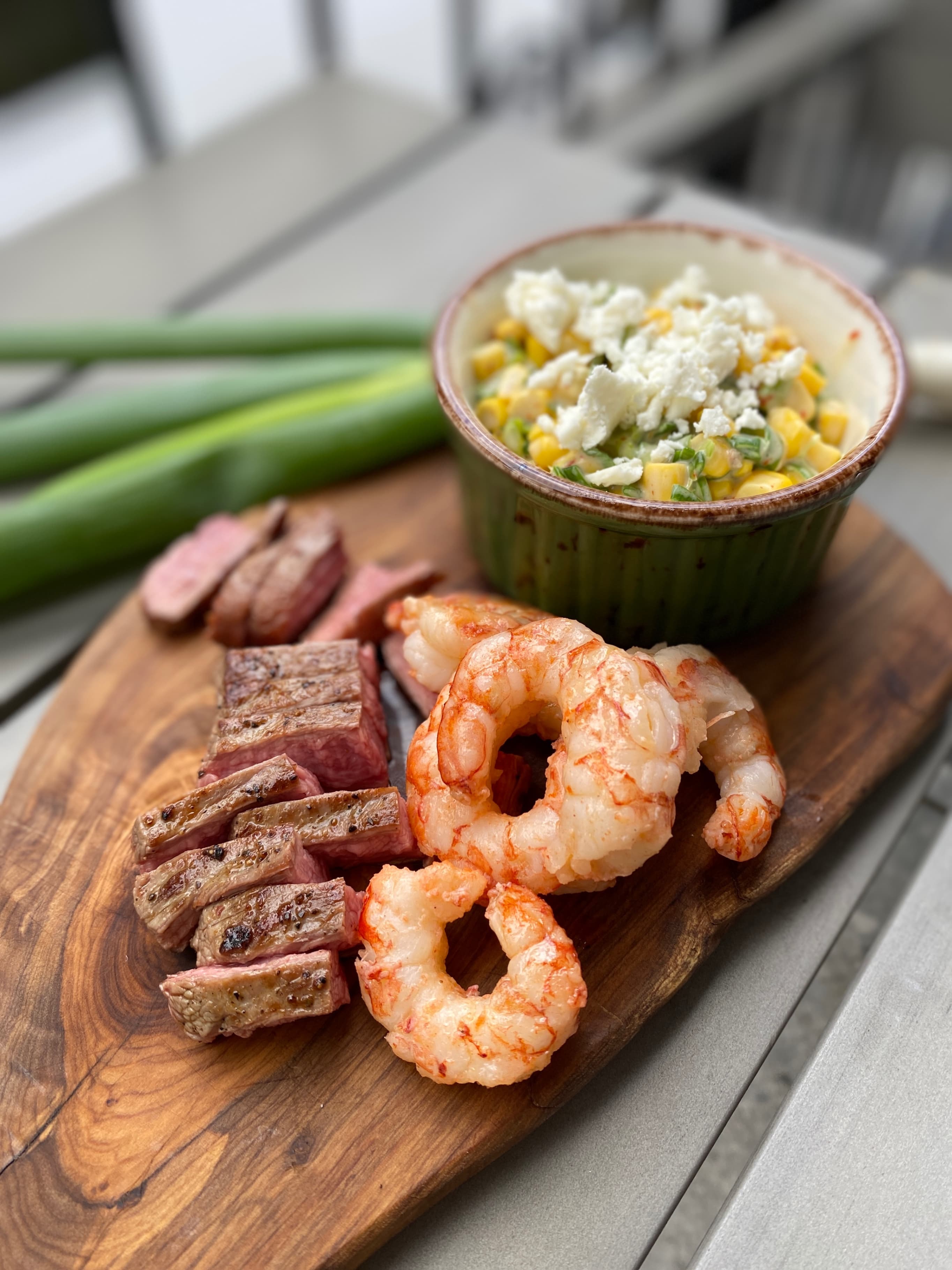 Surf and Turf Tacos with Avocado and Mixed Salad Recipe Image