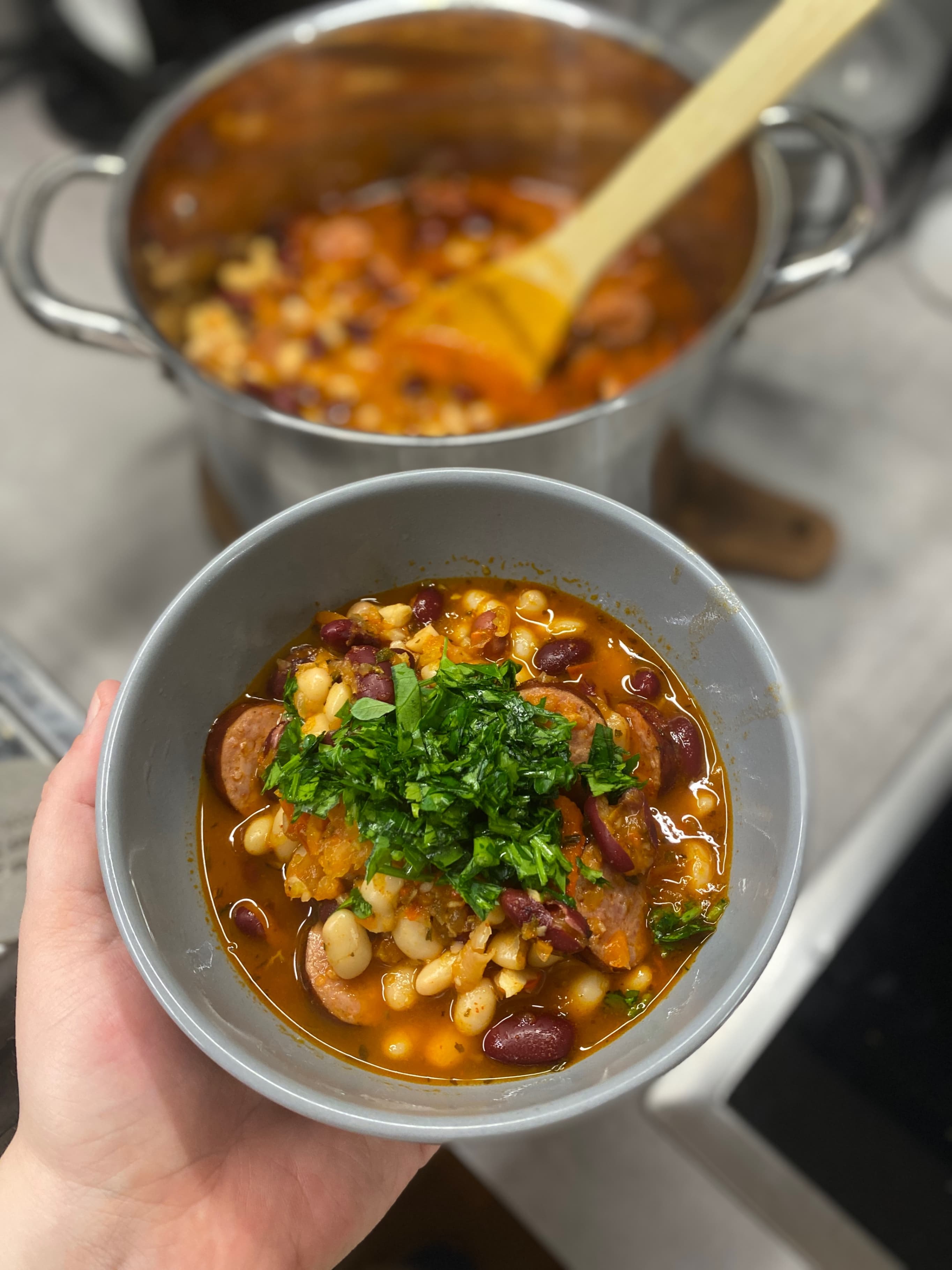 Bean Stew with Sausages Recipe Image