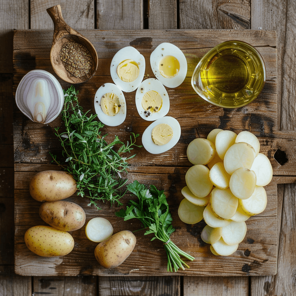 Salade de Pommes de Terre Fraîche aux Herbes et Vinaigrette Légère Recipe Image