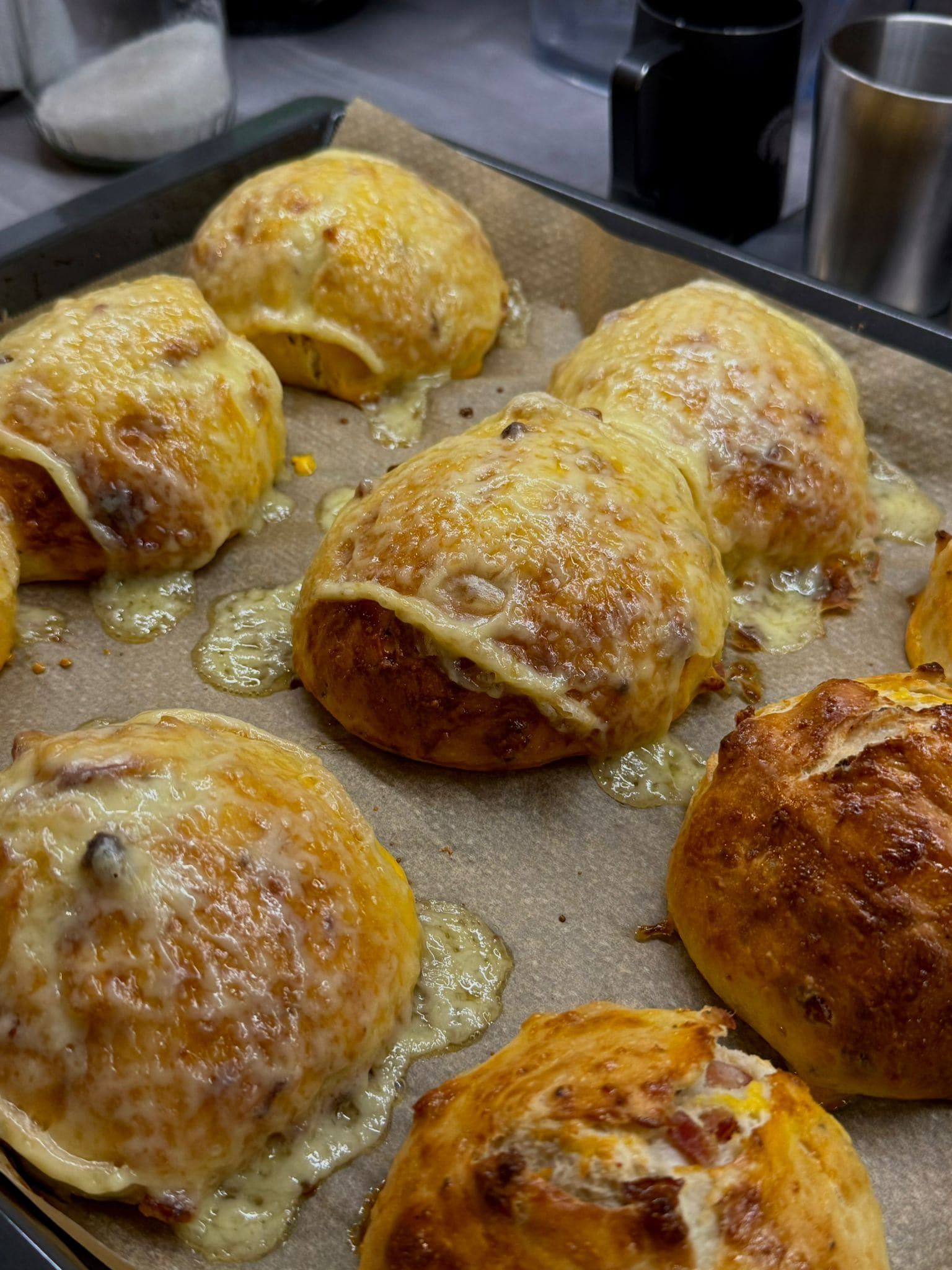 Speckbrötchen – 100% Hydration Milk Dough with Bacon & Raclette (48 h) Recipe Image