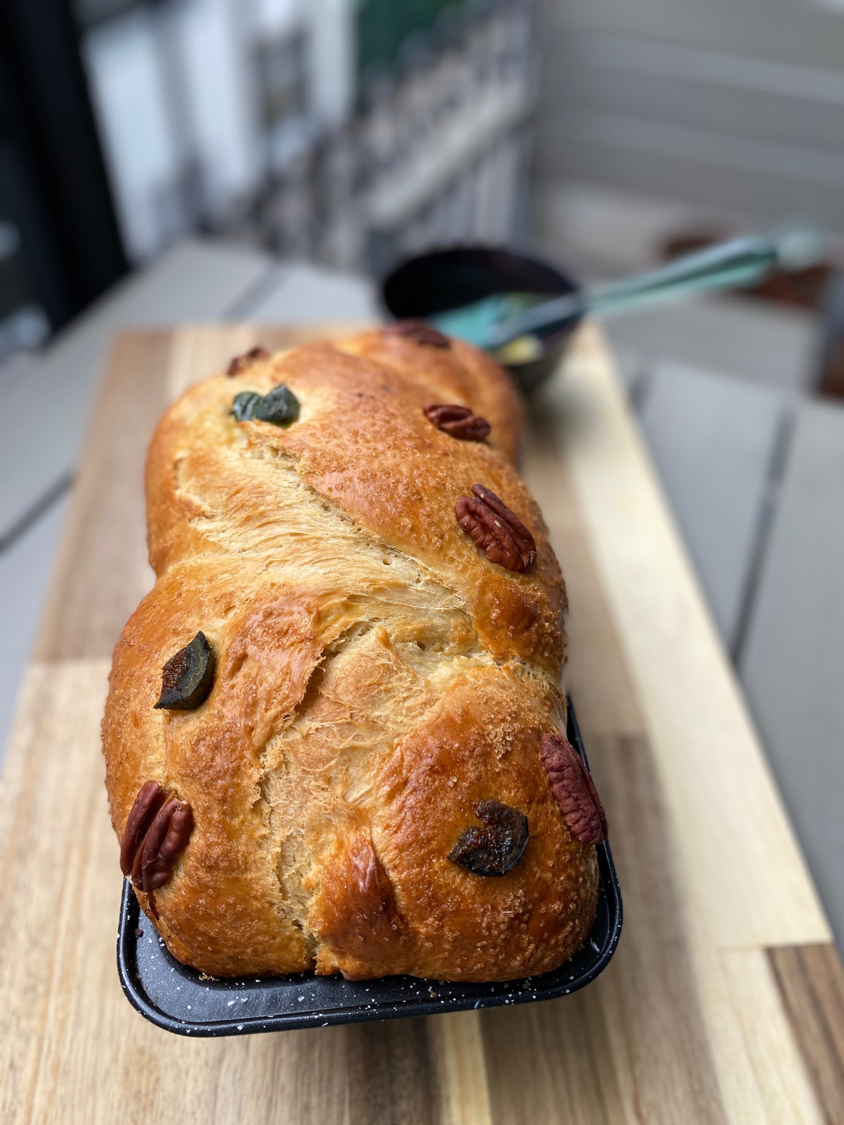 Kozunak with Green Figs and Pecans Recipe Image